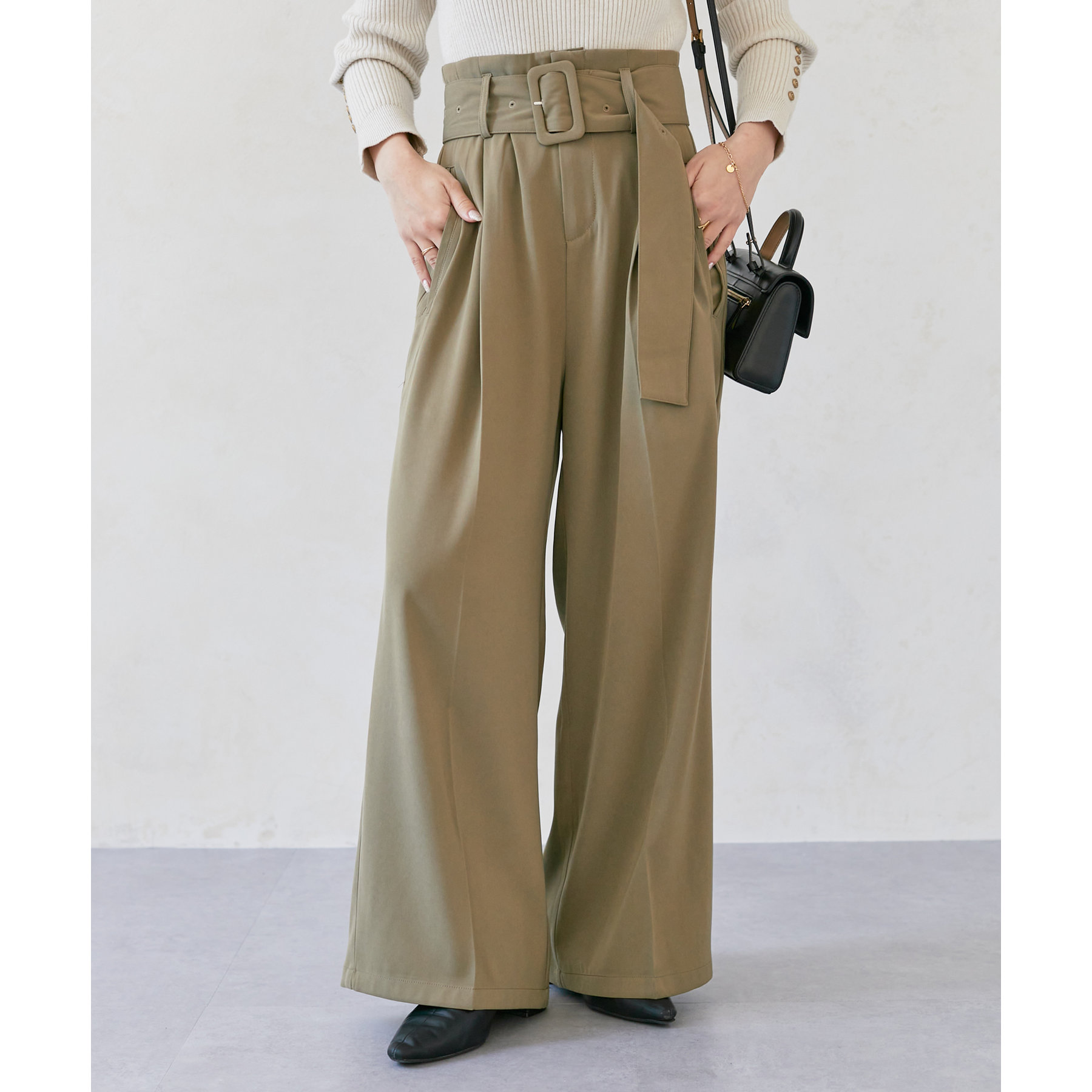 クラネタックベルトパンツ ハイウエスト サイズ2 M コルセットパンツ かんだま クラネタックベルトパンツ ハイウエスト サイズ2 M コルセット