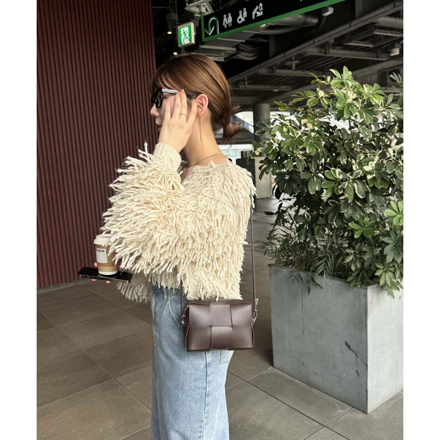 PEARLY GATES メッシュミニショルダー　編み込み　スクエア PEARLY GATES メッシュミニショルダー 編み込み スクエア 新色