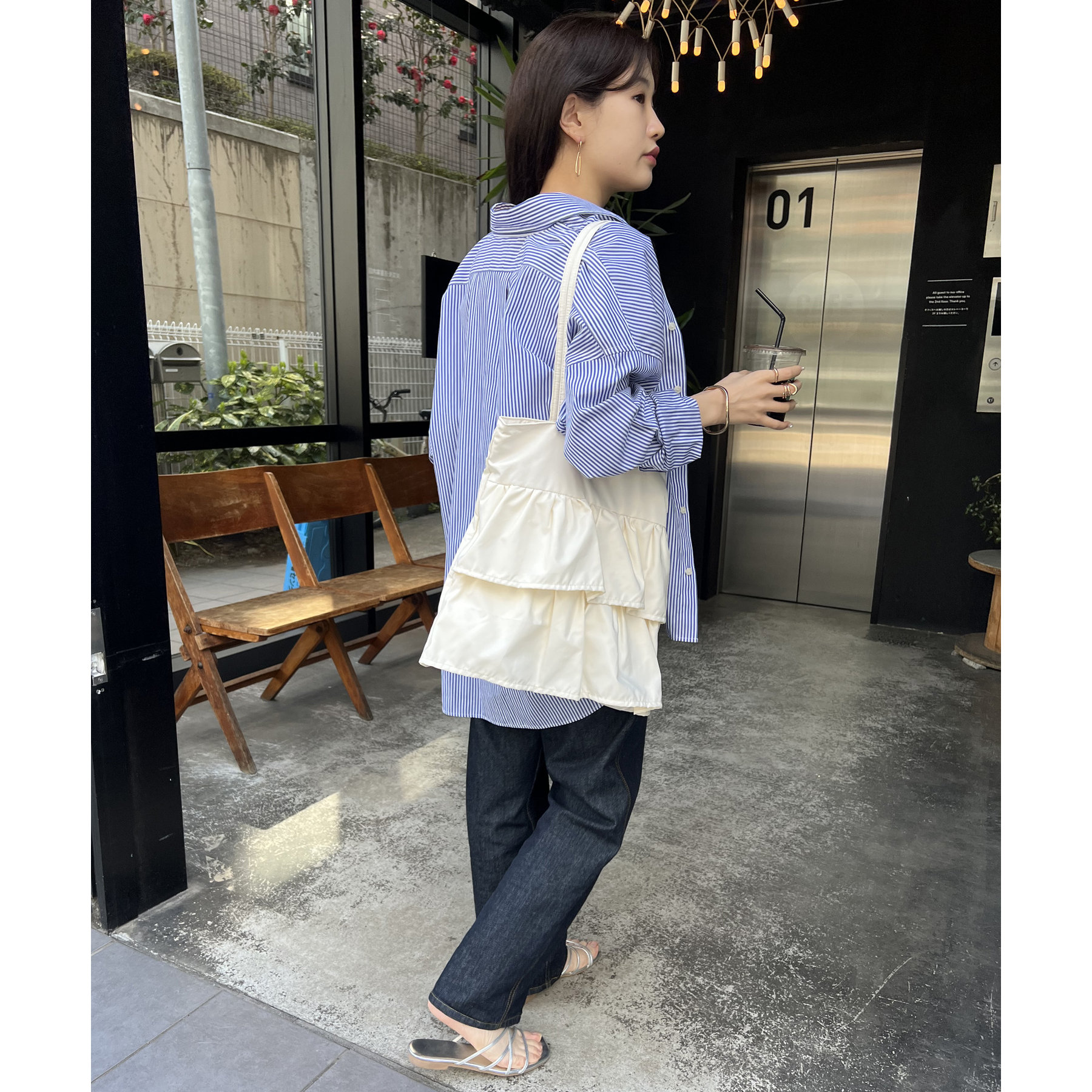 【最終値下げ】5W dochugi WEB限定】ティアードフリルトートバッグ | ファッション通販