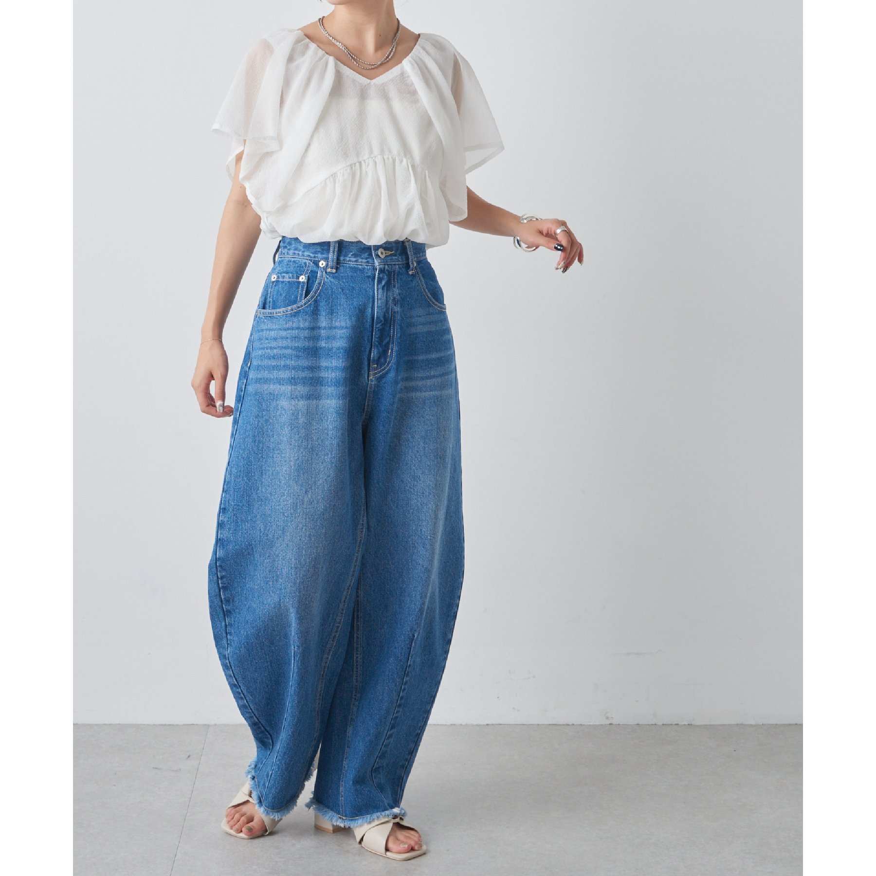 バイイー　Mサイズ S～Lサイズ展開】カーブデニムパンツ | ファッション通販サイト NUGU