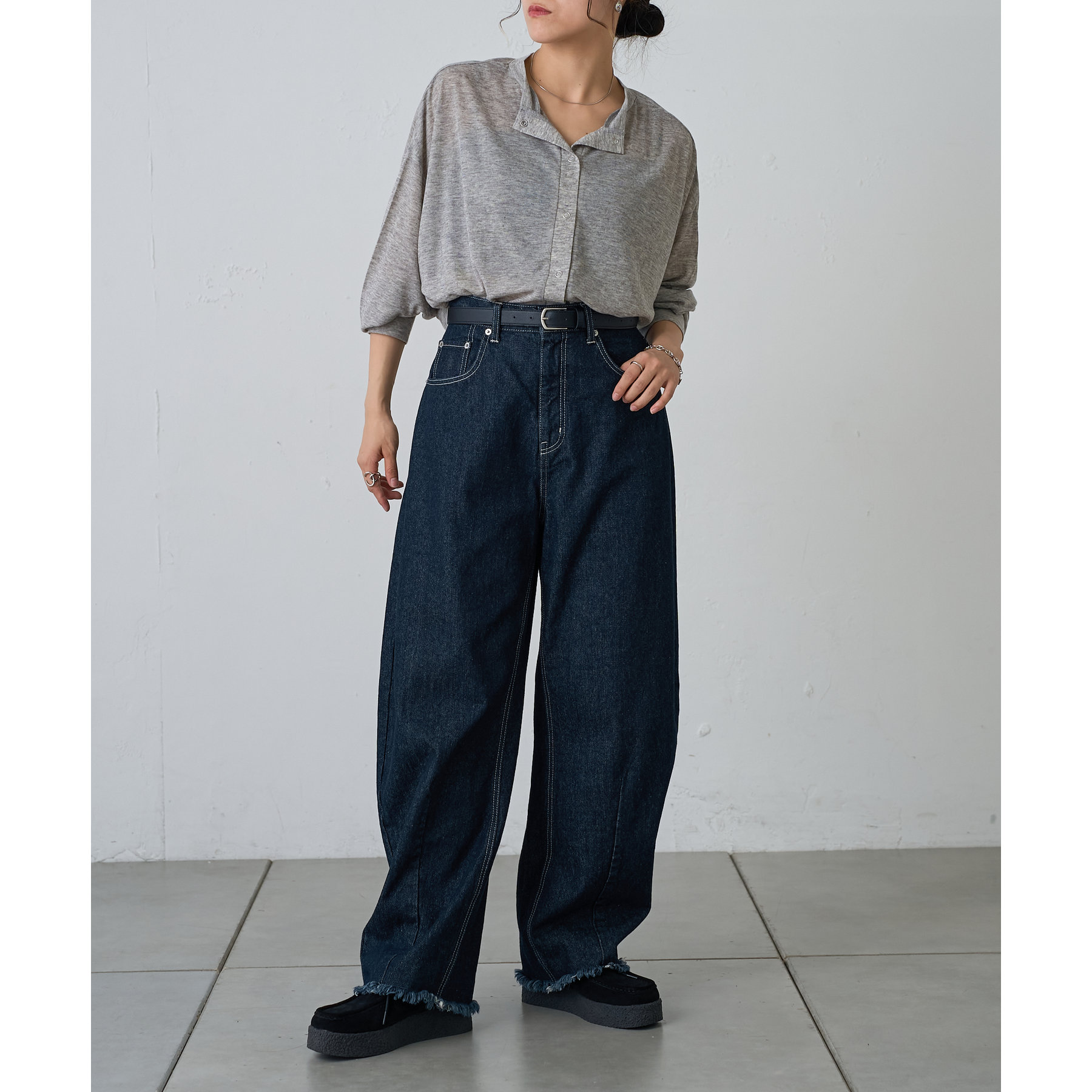 S～Lサイズ展開】カーブデニムパンツ | ファッション通販サイト NUGU