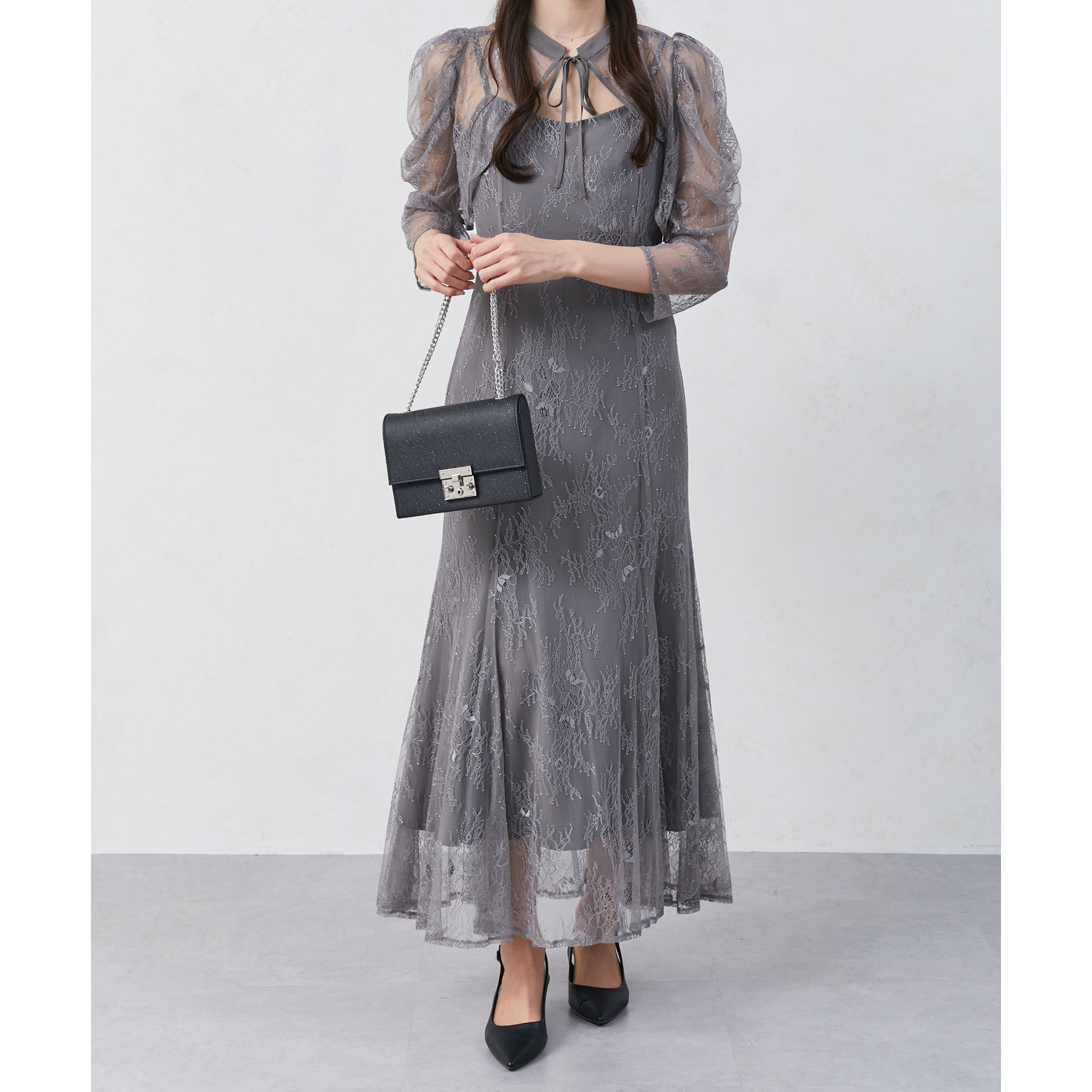 【新品】VALERIANE ボレロキャミワンピースレイヤード L VALERIANE レースボレロワンピース | DRESS,DRESS | ROOM903 online