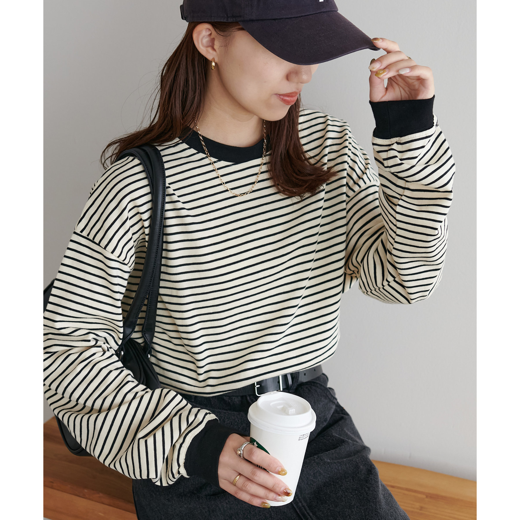 新色追加!/21色展開》ボーダービッグロングTシャツ【WEB限定