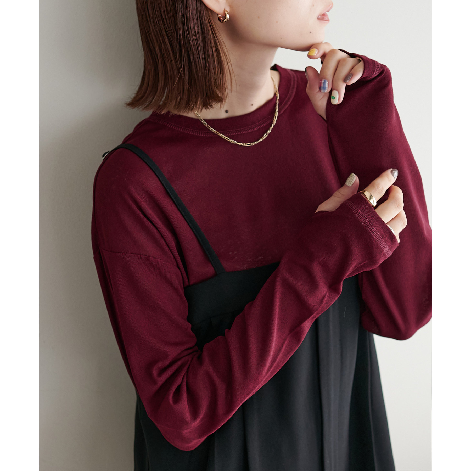 tシャツ 「新色追加/4色展開」ヘンリーリブプルオーバー レディース 新色追加/全12色展開！》梨地シアーシンプルTシャツ【WEB限定