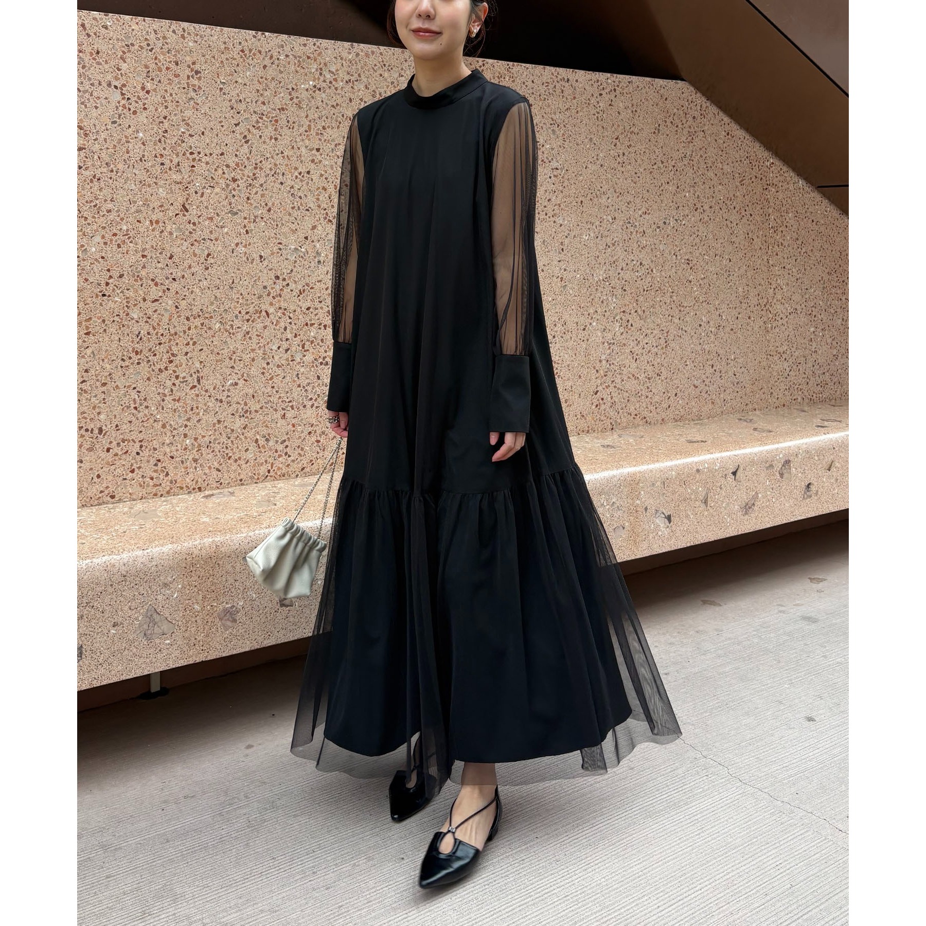 オケージョン/サイズ展開あり/人気につき再販】チュールハイネック