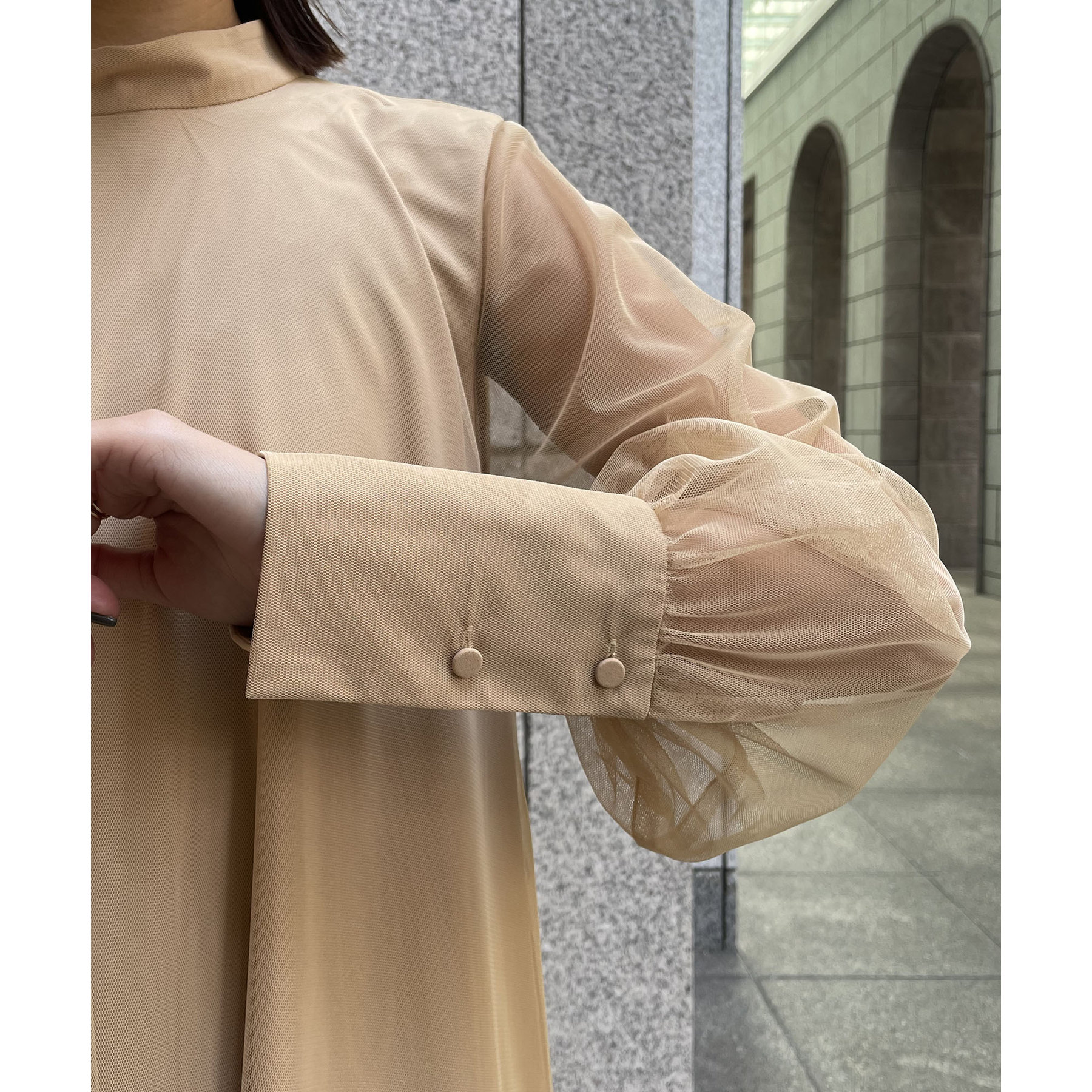 【オケージョンドレス】チュールハイネックワンピース CAPRICIEUX LE'MAGE｜【オケージョン】【サイズ展開あり