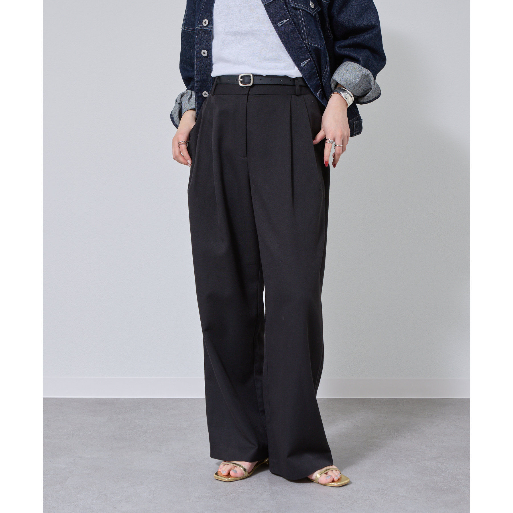 PIKO企画/新色追加】2タックワイドパンツ | ファッション通販