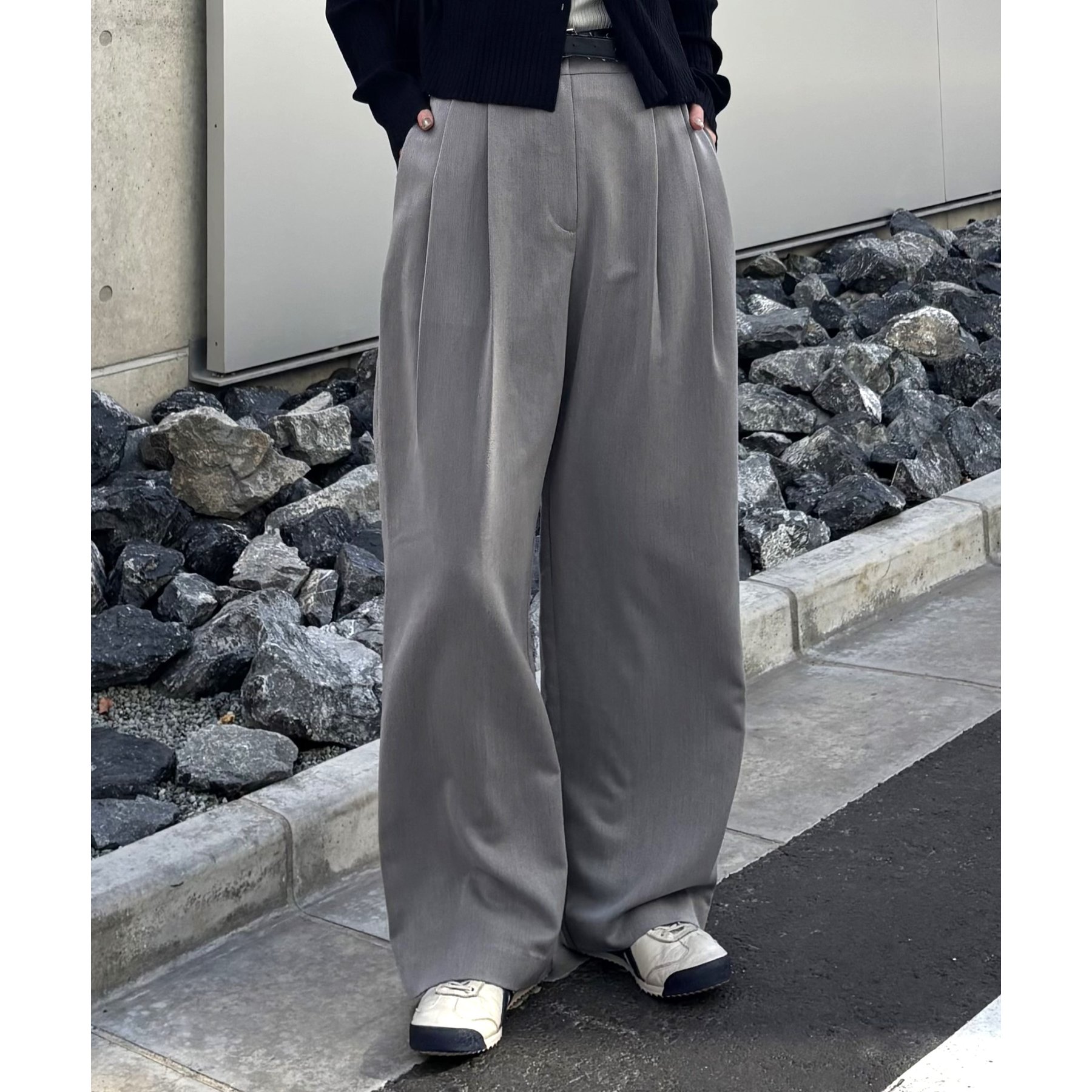 PIKO企画/新色追加】2タックワイドパンツ | ファッション通販