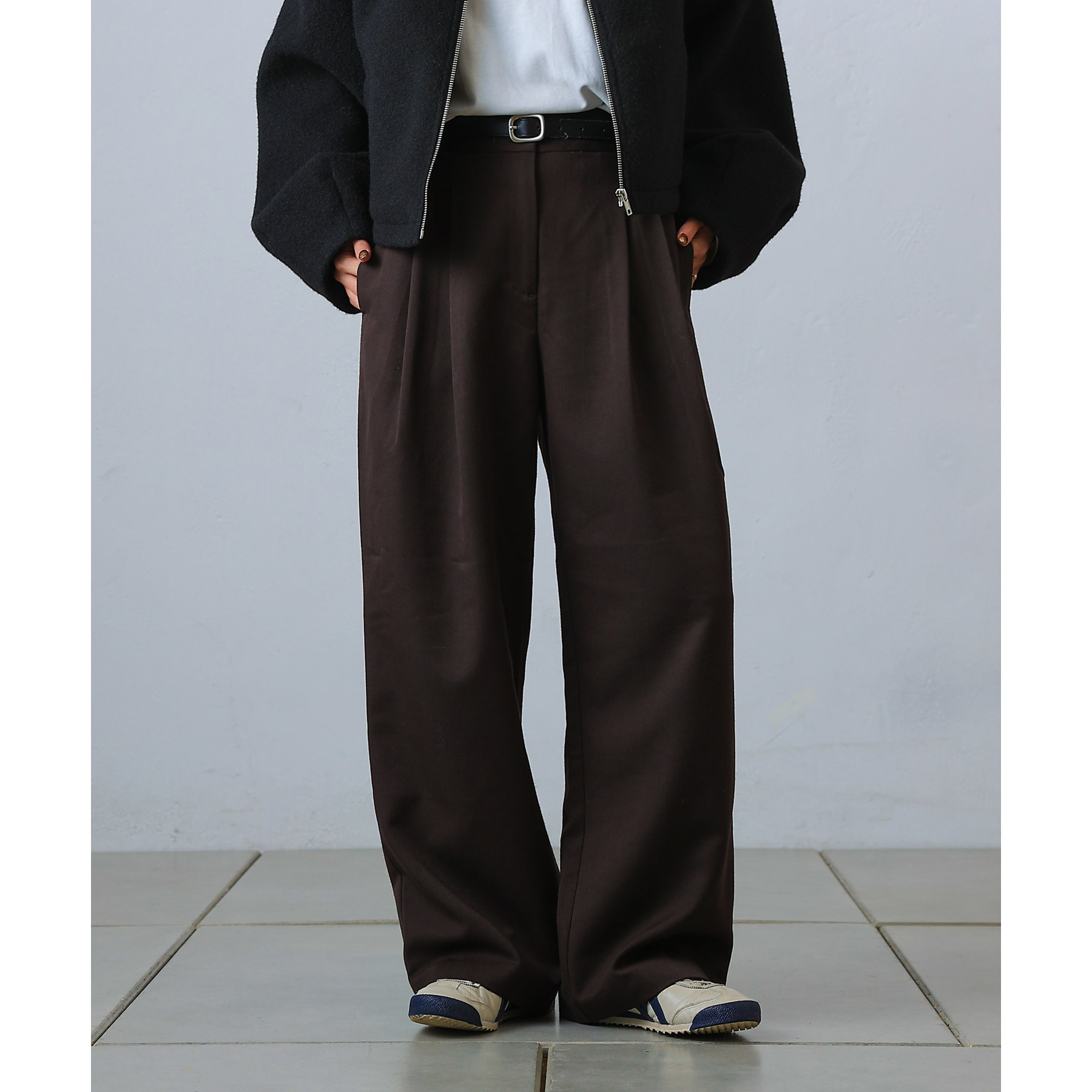 やまねこページ GU公式 | GIRLSリブプルオンワイドパンツ(セットアップ可能)