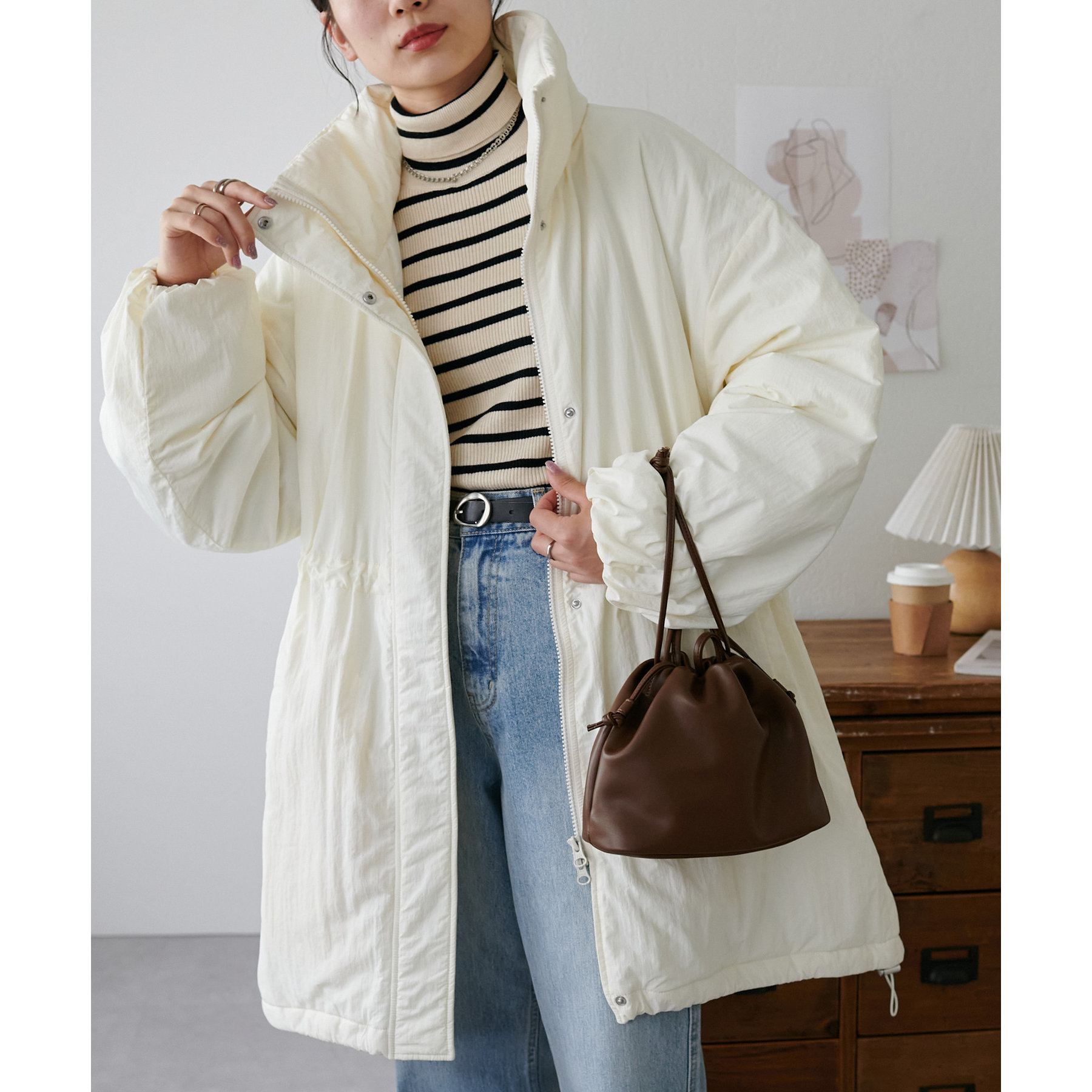 新品】DISCOAT 中綿ミリタリーコート カーキ 恥ずかしく