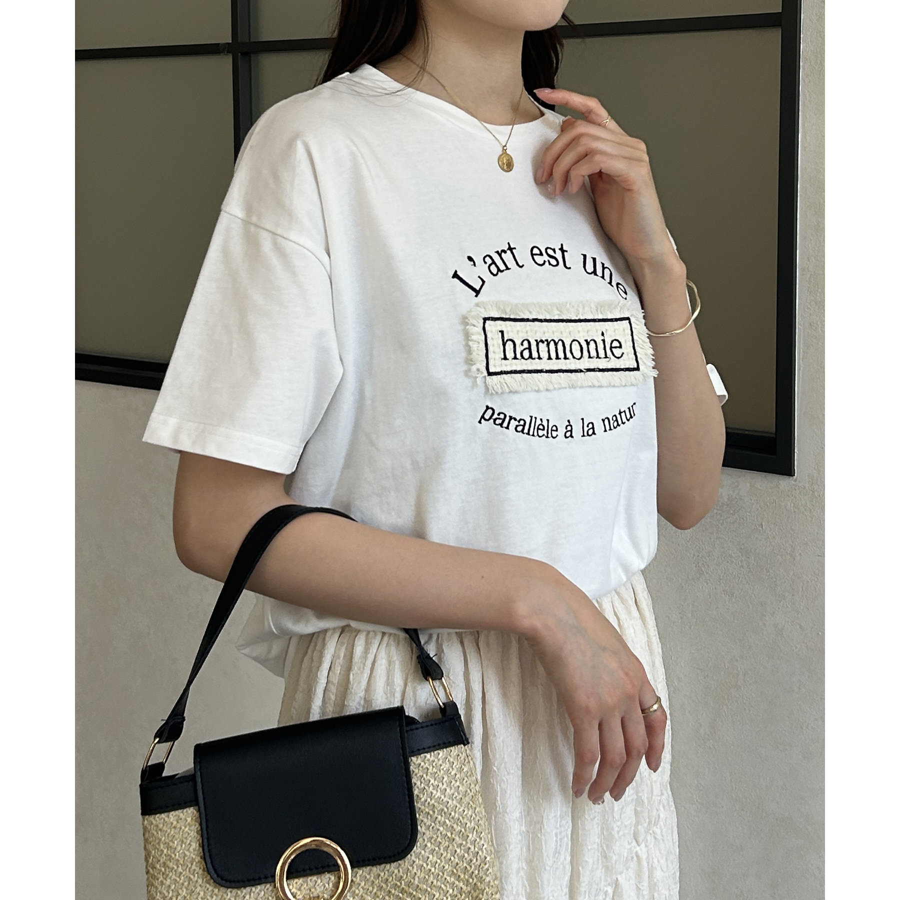 ロゴパッチ Tシャツ フラワークロスパッチTシャツ｜ロデオクラウンズ／ロデオ