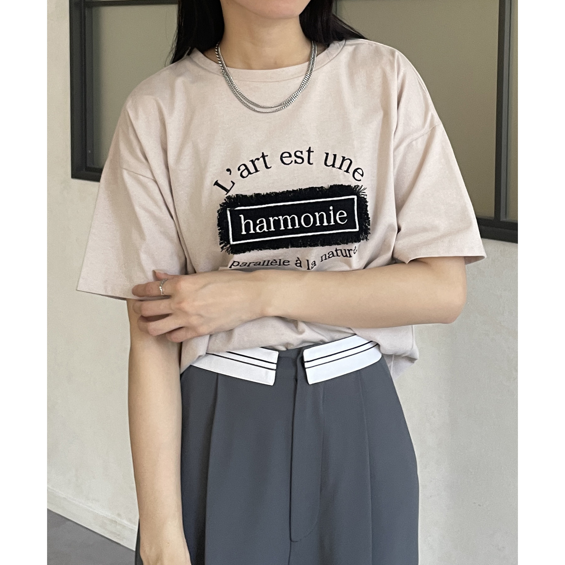 ロゴパッチ Tシャツ ツイードパッチワークロゴ刺繍T | ファッション通販サイト NUGU