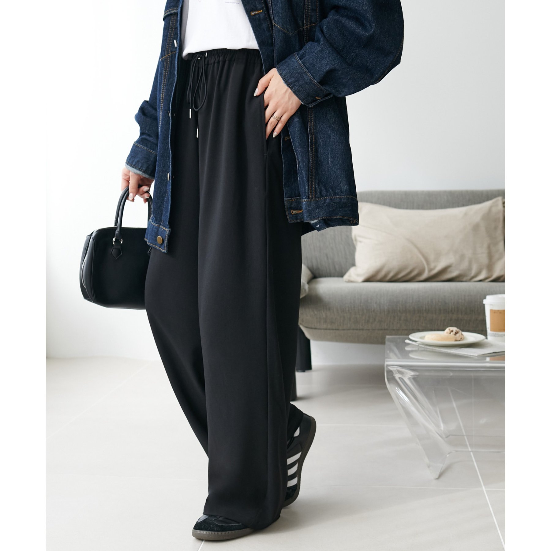 新色追加/7サイズ展開》-3kg見え！とろみイージーパンツ【ユニ