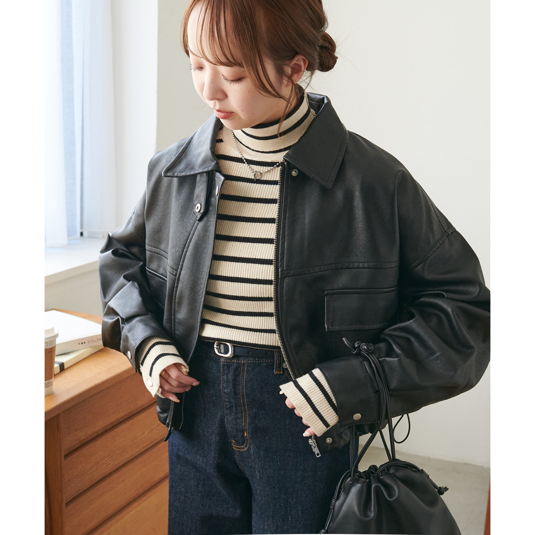 新色追加!/WEB限定】2WAYフェイクレザーブルゾン | ファッション通販