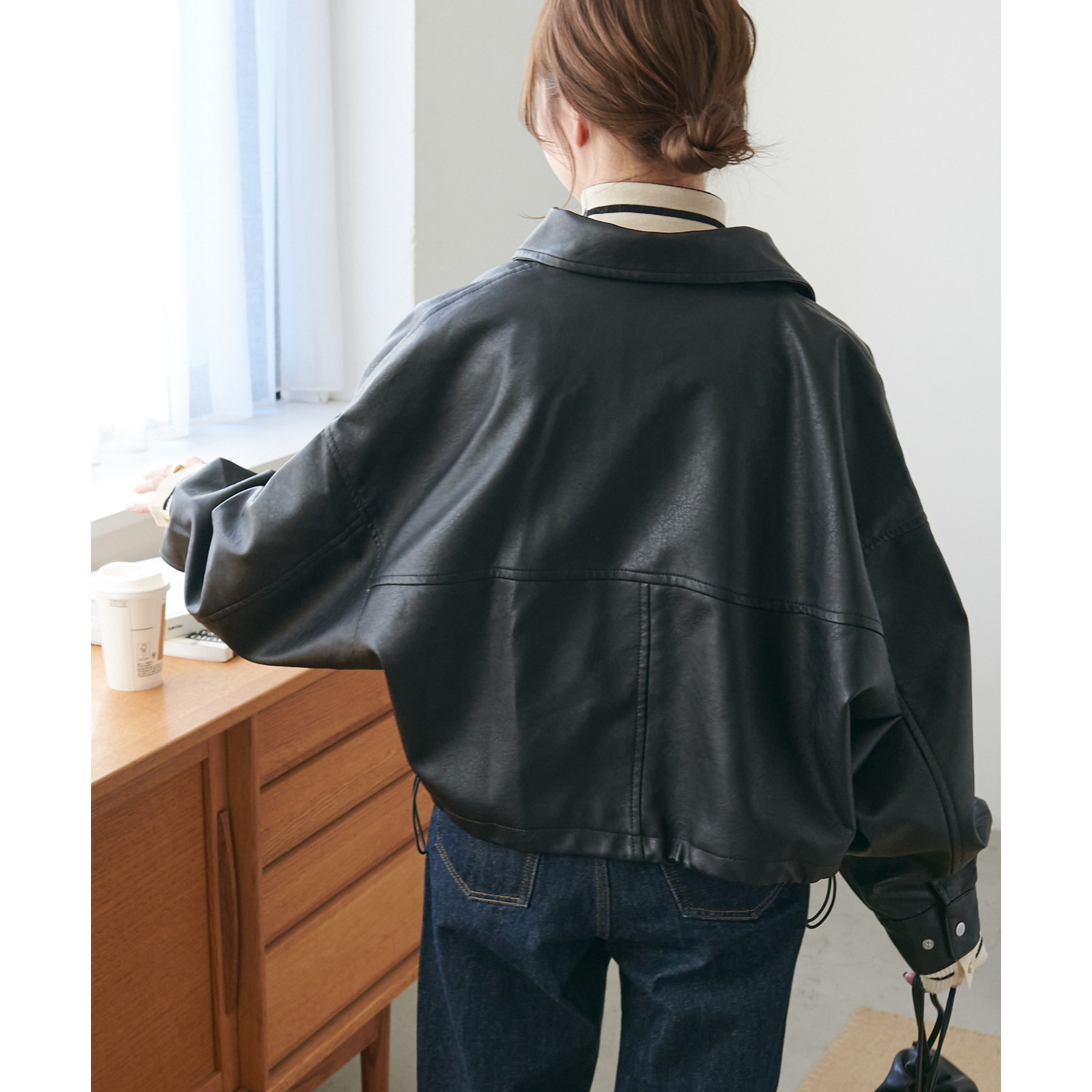 新色追加!/WEB限定】2WAYフェイクレザーブルゾン | ファッション