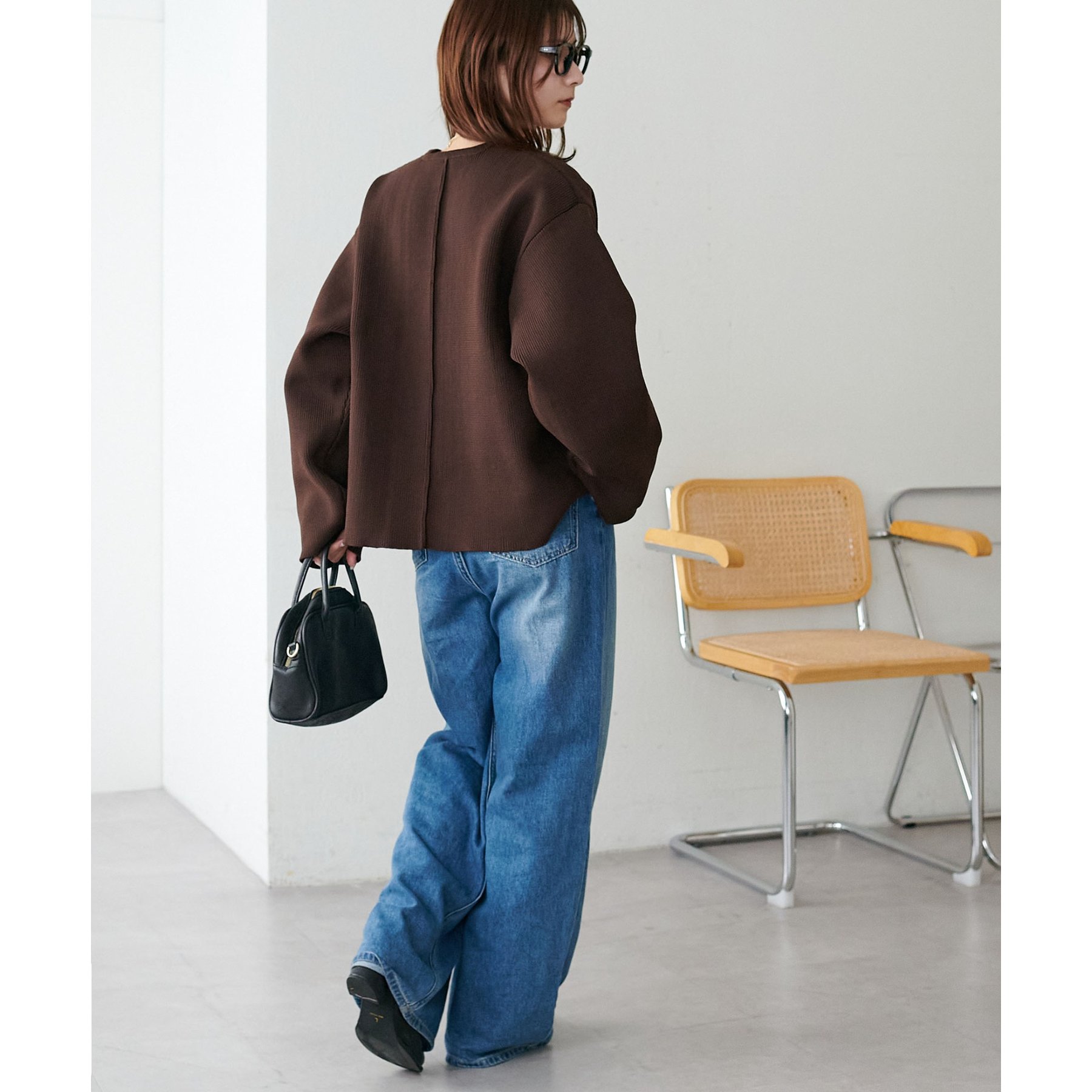 トップス flexwitme foodie 新色追加!/WEB限定】Wジップスポンディッシュクルーカーディガン