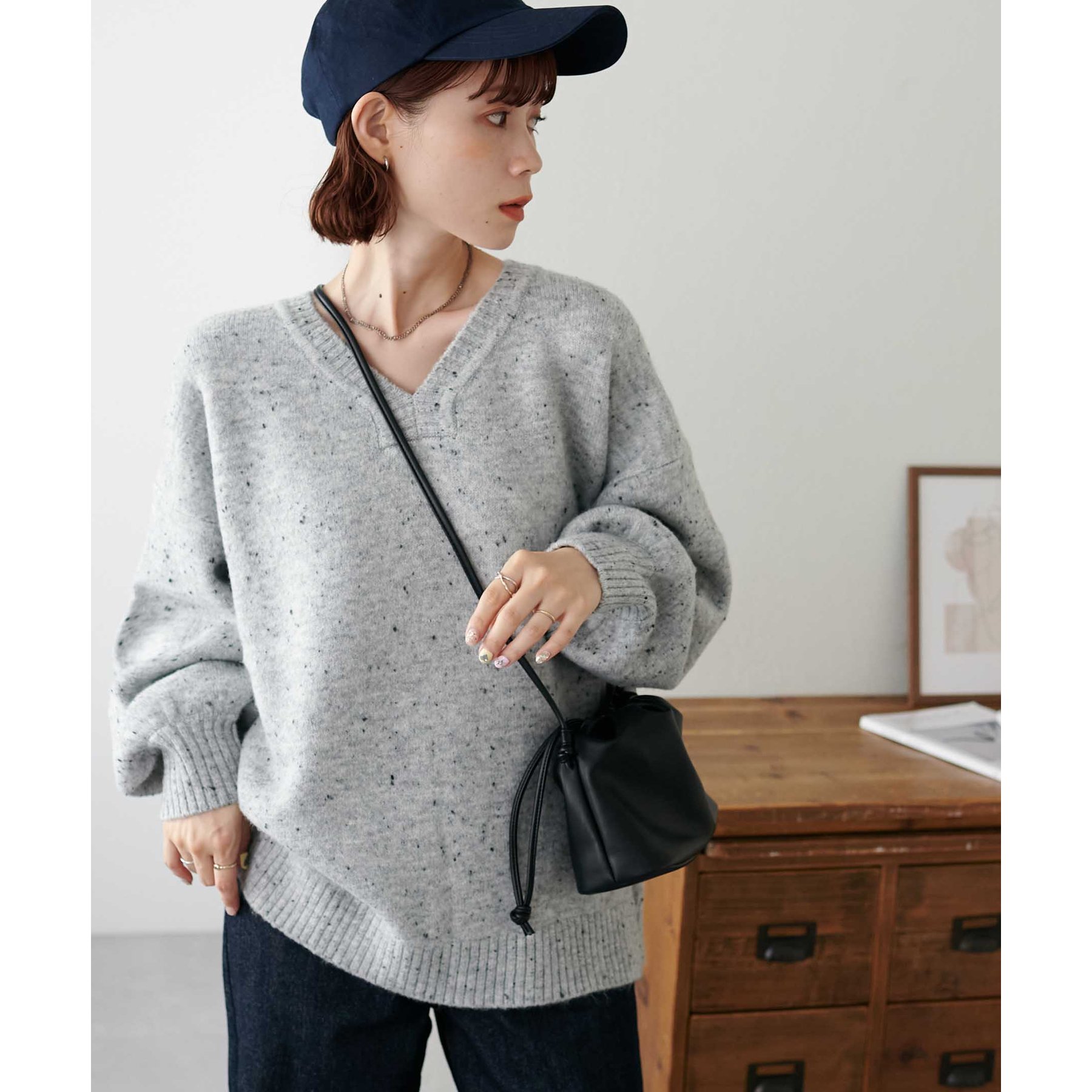 ニット セーター 「WEB限定」ネップVネックニット レディース WEB限定】ネップVネックニット | ファッション通販サイト NUGU