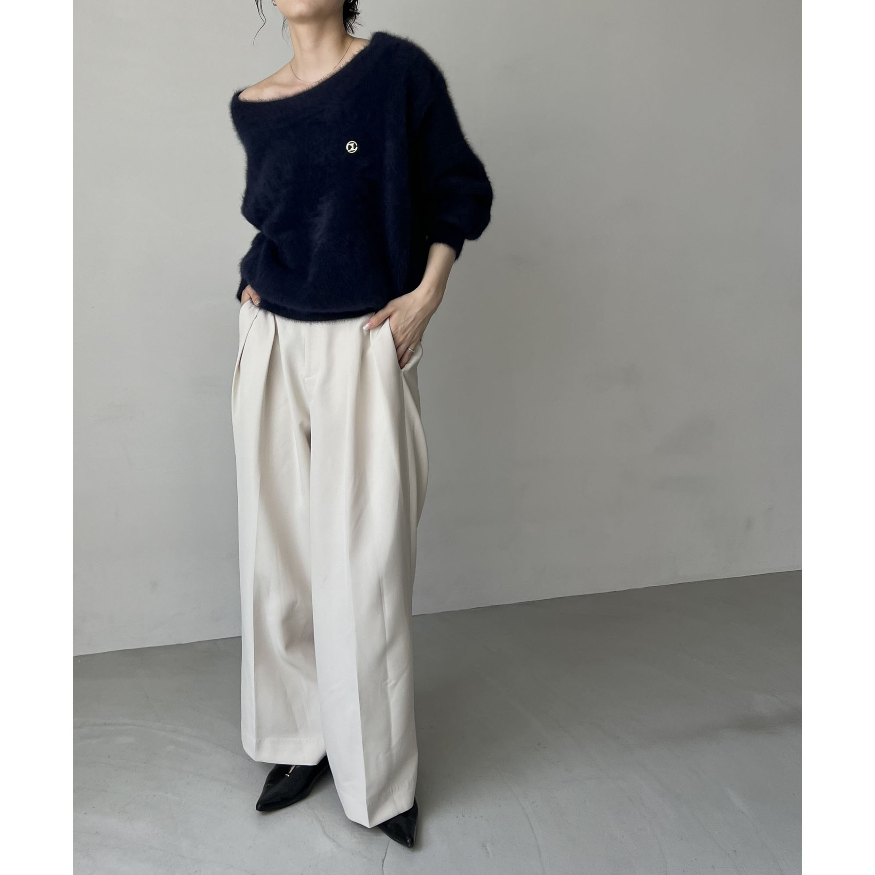 capricieux le'mage FOXカシミアボートネックニット完売品