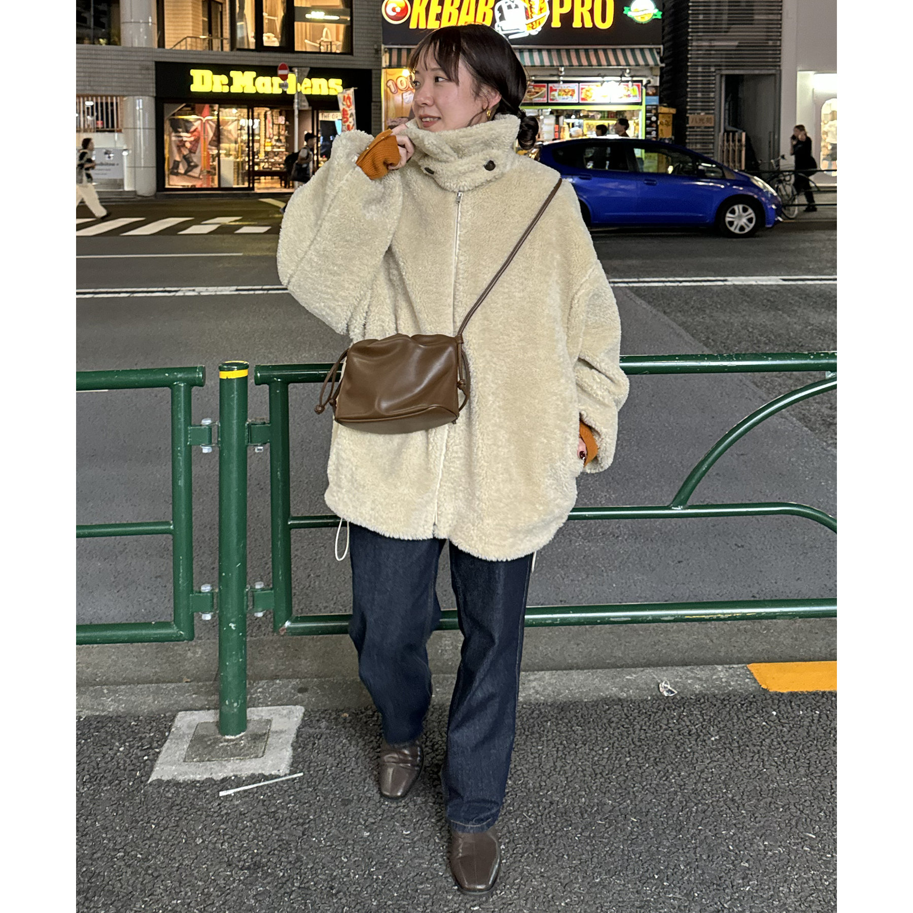 Discoat カーリーファースタンドブルゾン　ブラウン DISCOATカーリーファースタンドブルゾンブラウン