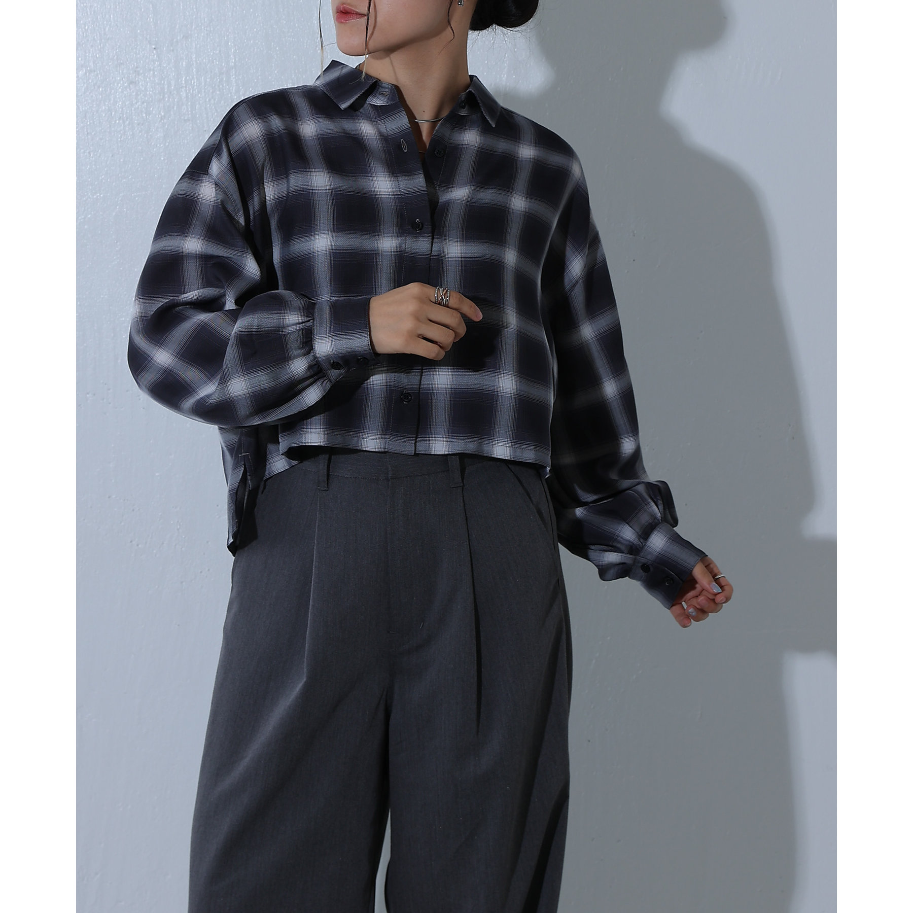 Dockers ジップアップオンブレチェック シャツ カットソー