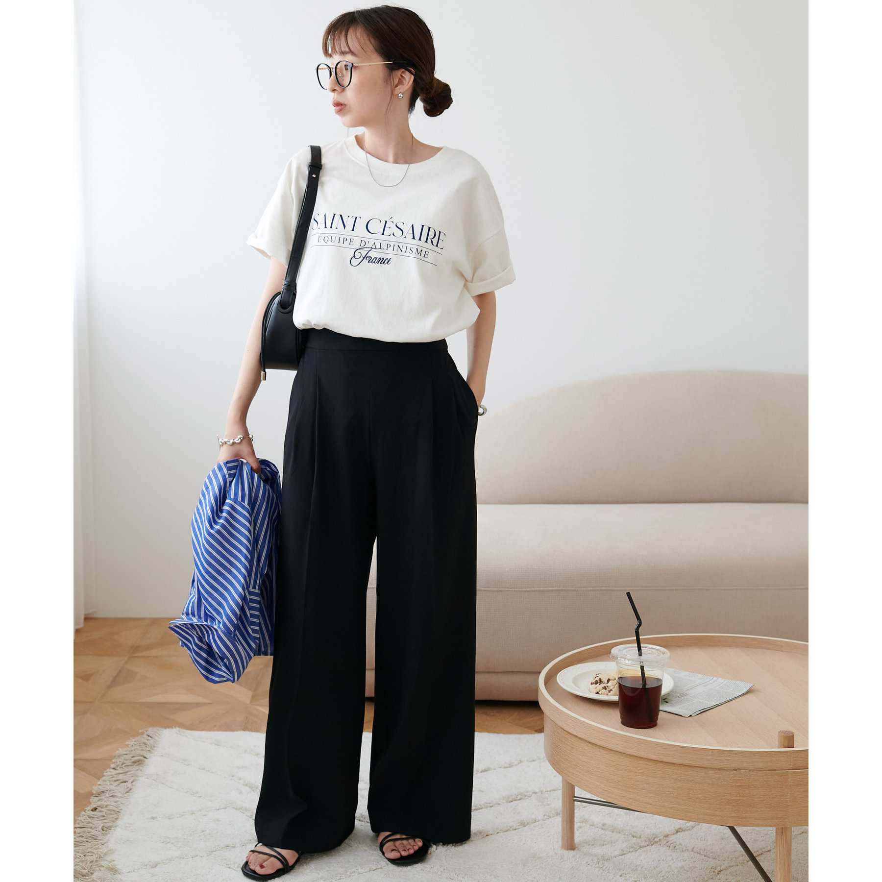 W81 まで対応 リメイク 2タック 藍染ムラ染め 立体裁断 カーブ