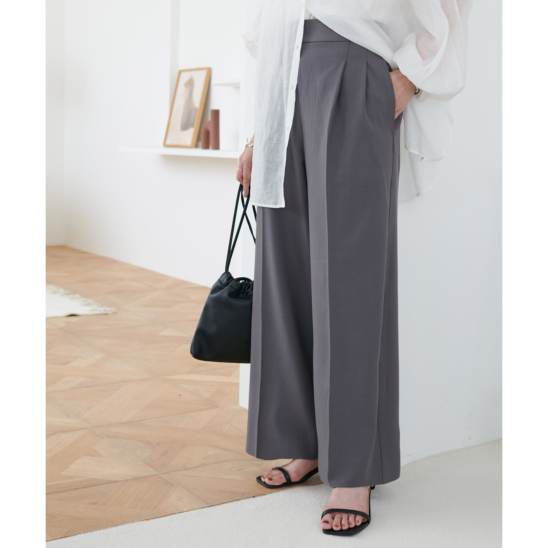6サイズ展開】とろみ2タックワイドパンツ《WEB限定カラーあり