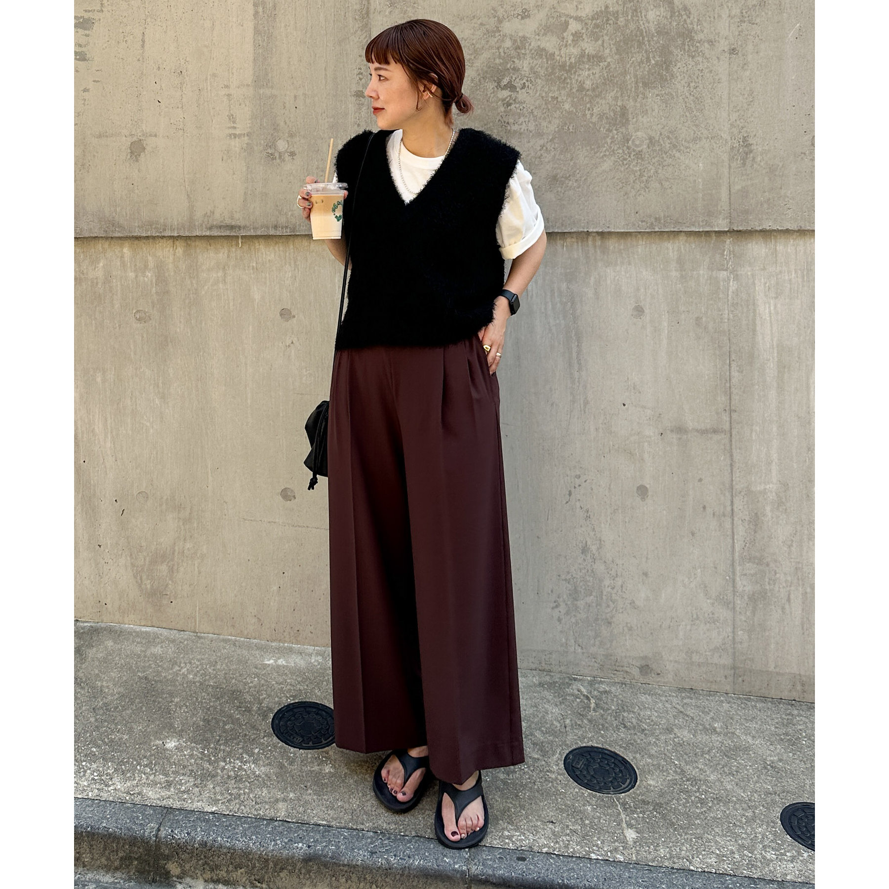 タツ 6サイズ展開】とろみ2タックワイドパンツ《WEB限定カラーあり