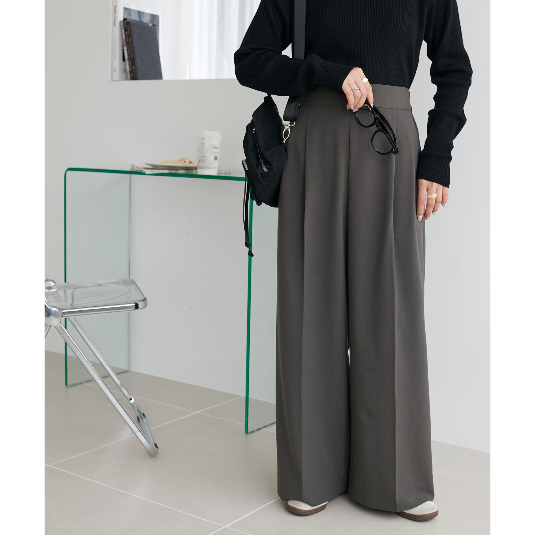 6サイズ展開】とろみ2タックワイドパンツ《WEB限定カラーあり