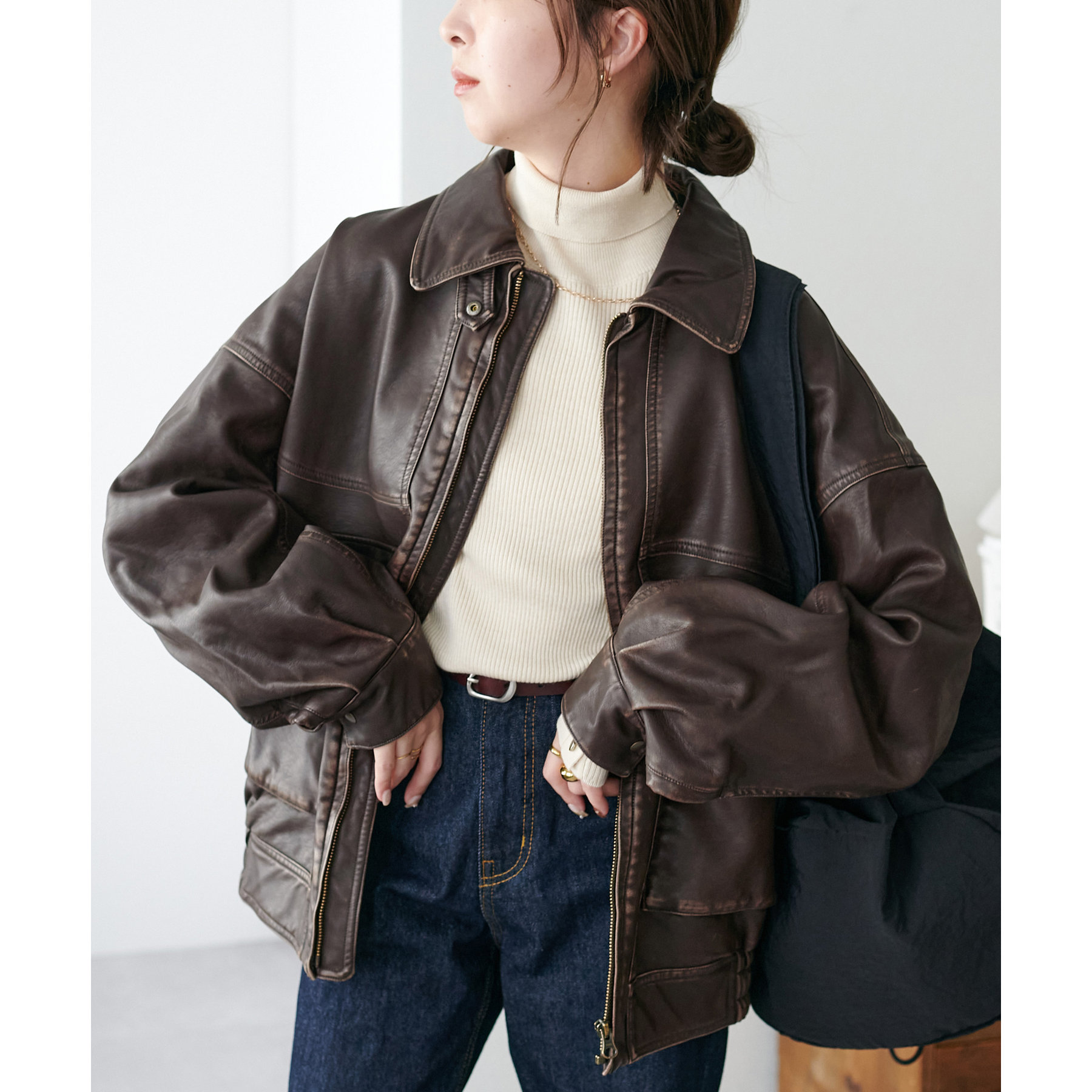 美品✨️アパルトモン　L2-B　ショートブルゾン　ジャケット　ヴィンテージデザイン ユニセックス/新色追加】エイジングA2ブルゾン | ファッション通販