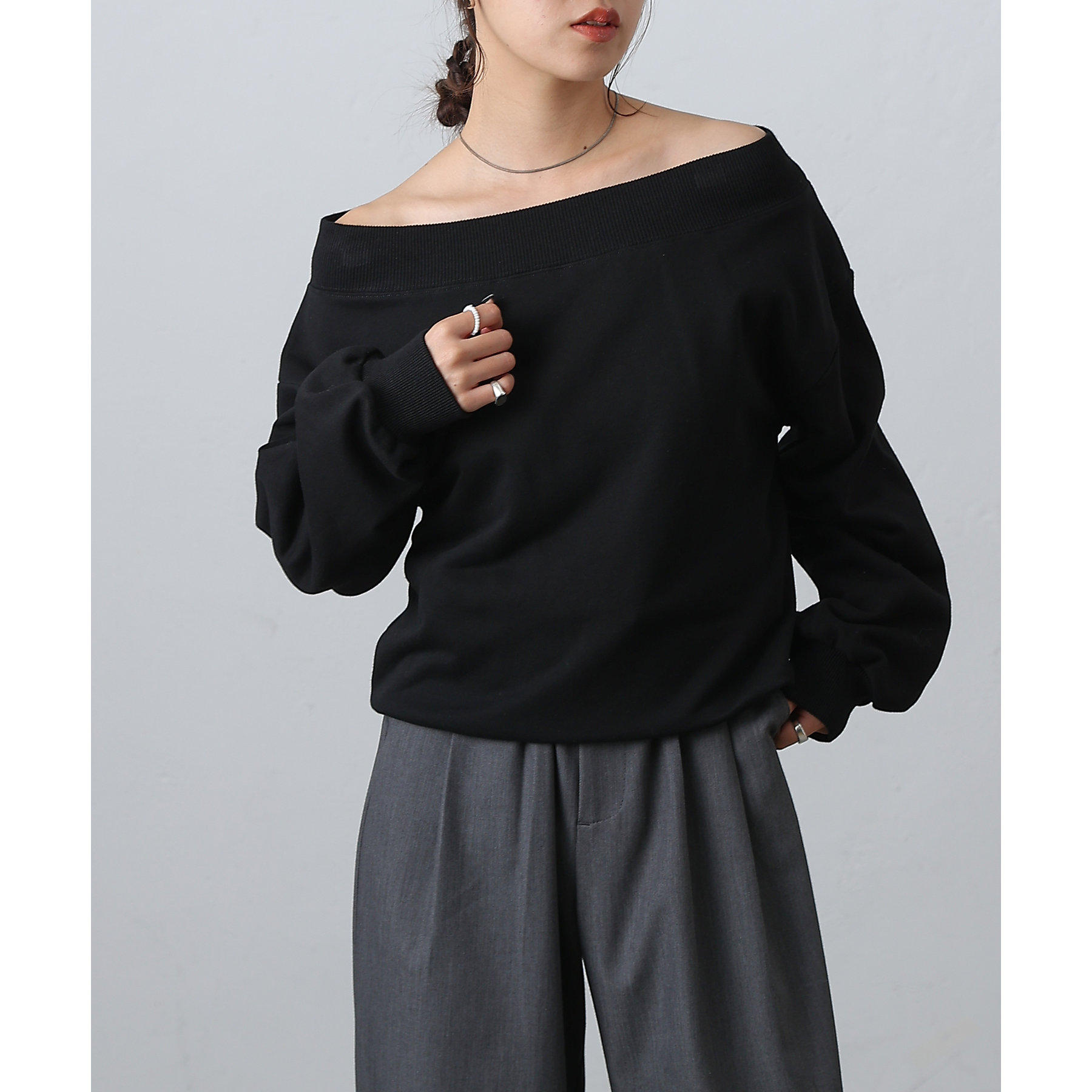 ぷるそ 着用動画あり】オフショルスウェット | ファッション通販サイト NUGU