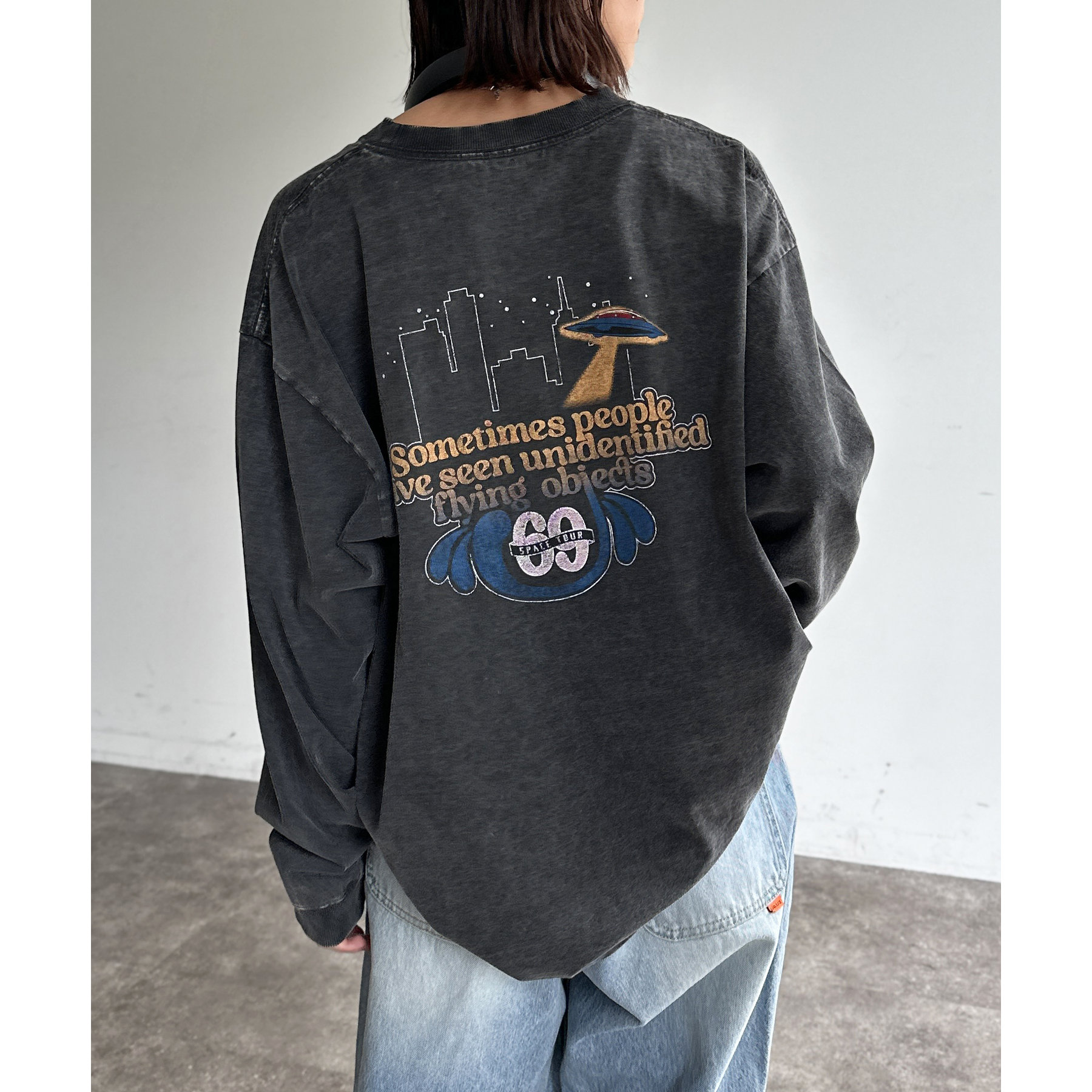 XL ACID BATH ビンテージ加工 長袖T ロンT アシッドバス フットボールロンT ロンT メンズ トップス 長袖 綿・再販。(100