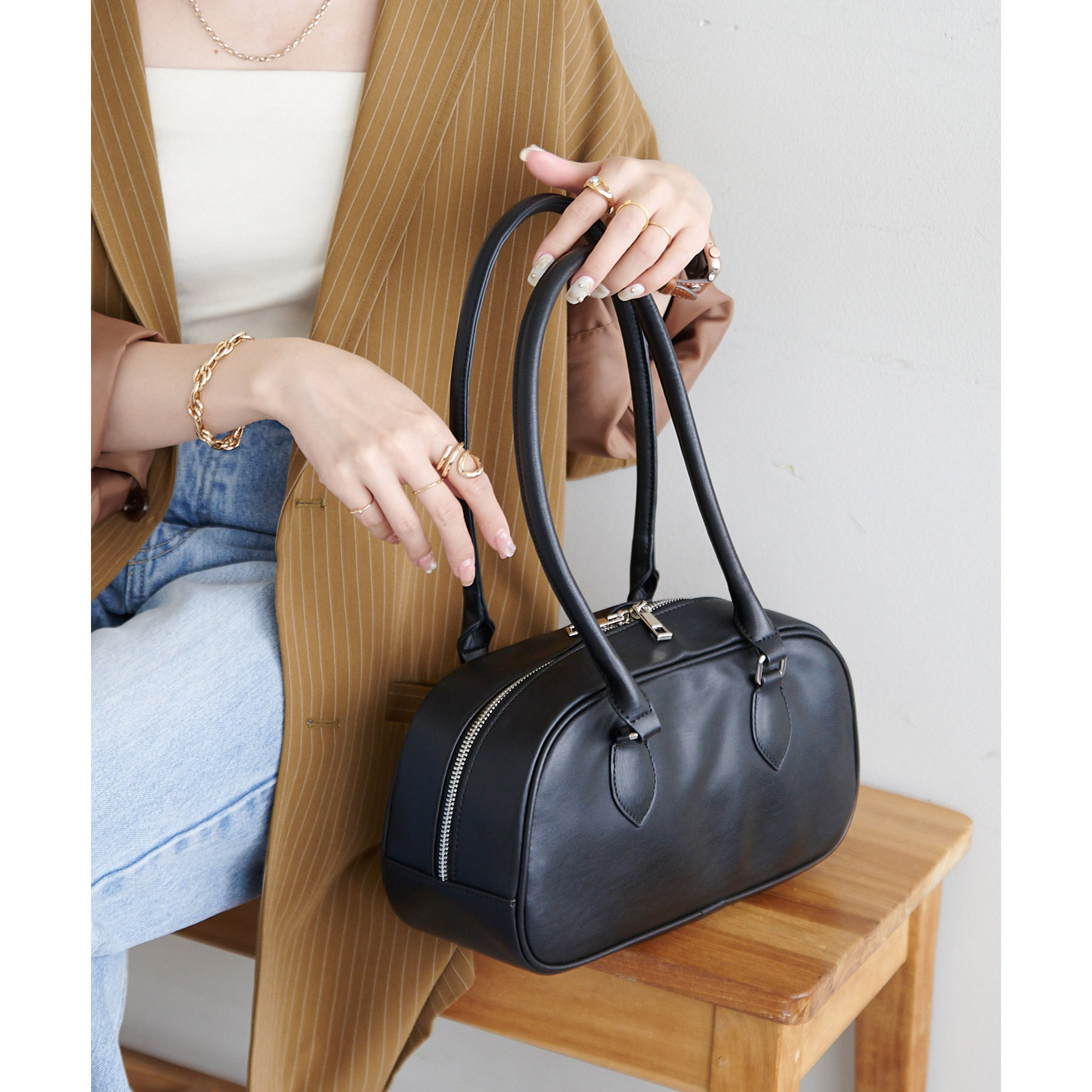 本物の ロングハンドルボストンバッグ | ファッション通販サイト NUGU バッグ
