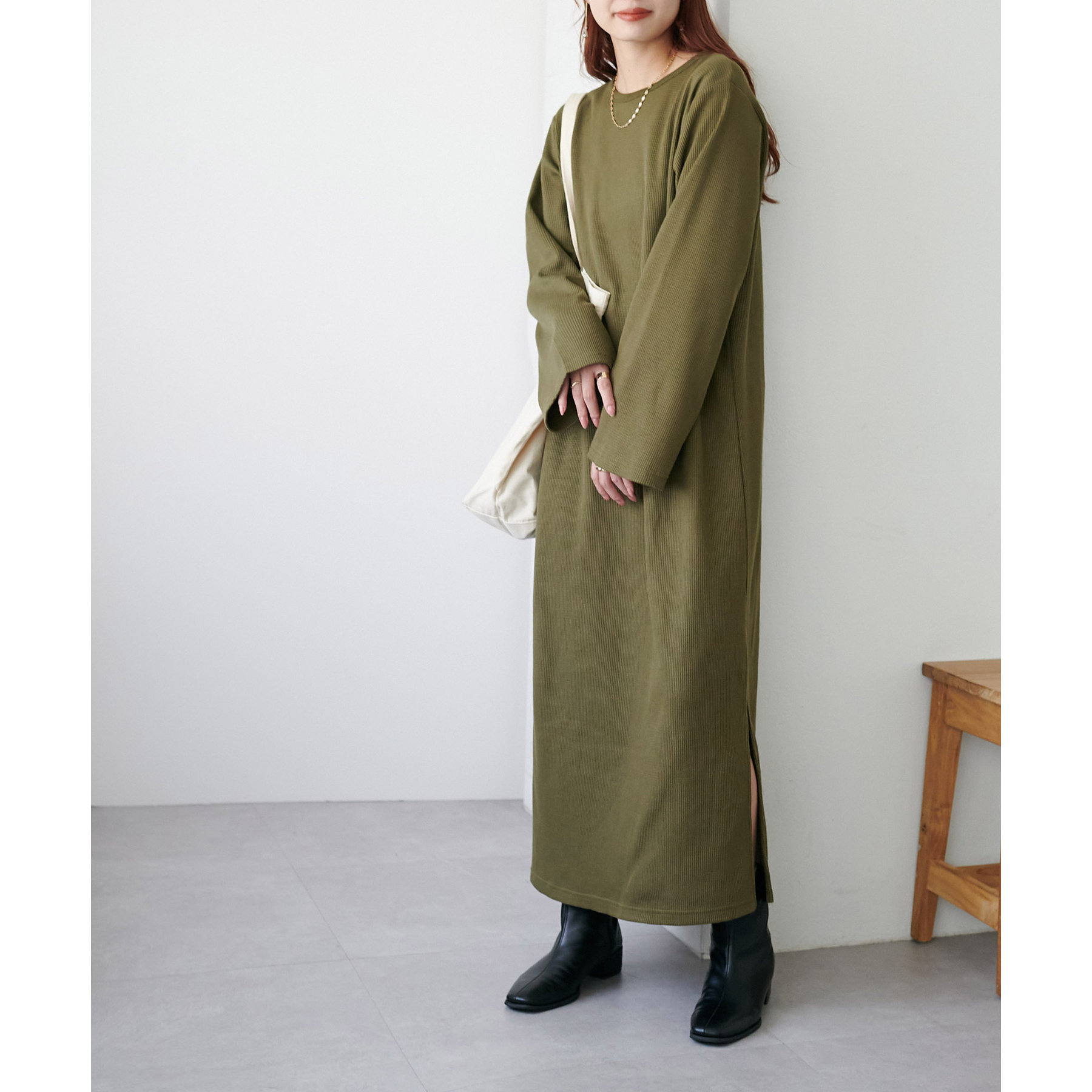 WEB限定】フレアスリーブワッフルワンピース | ファッション通販