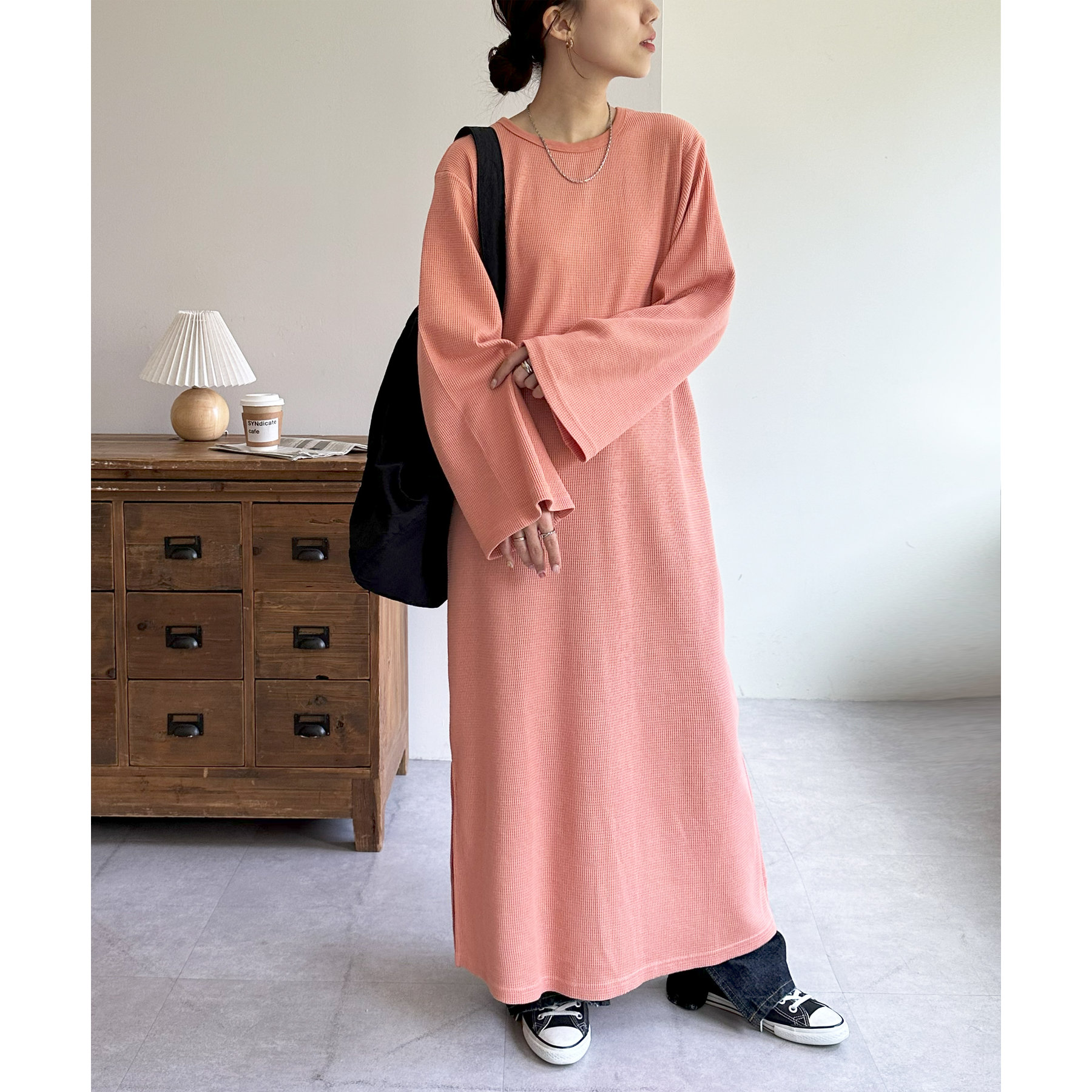 SOV. スリーブレス ワンピース【定価　¥32,000】 Gauze (ガーゼ) スリーブレスプリーツ2WAYワンピース