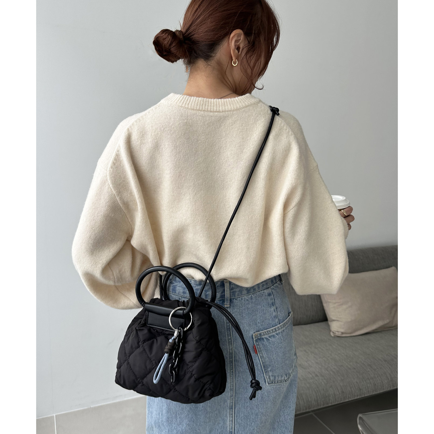 ちょっとしたお出かけに…♪】チャーム付きキルティングミニ
