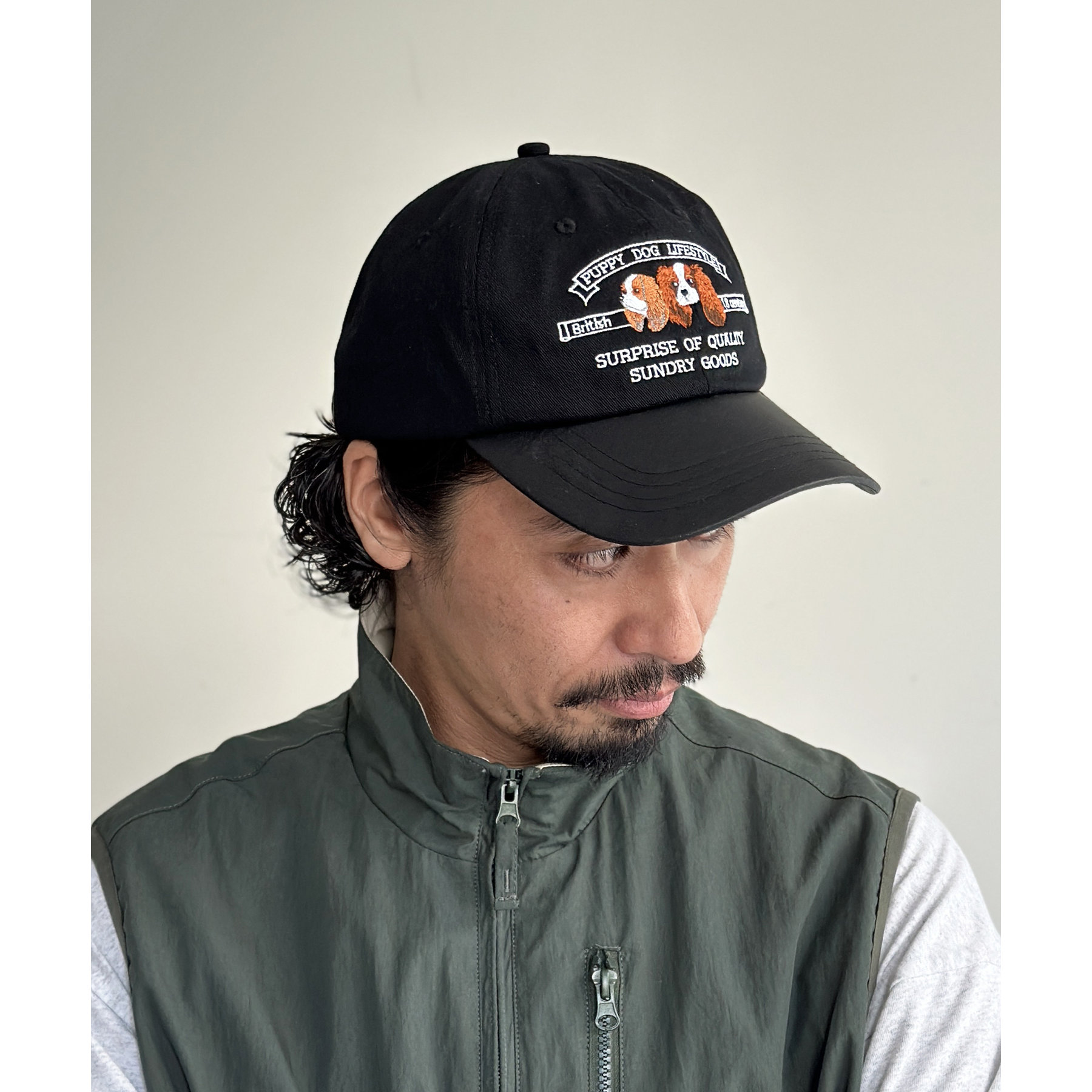 犬刺繍フェイクレザー×ツイルキャップ | ファッション通販サイト NUGU