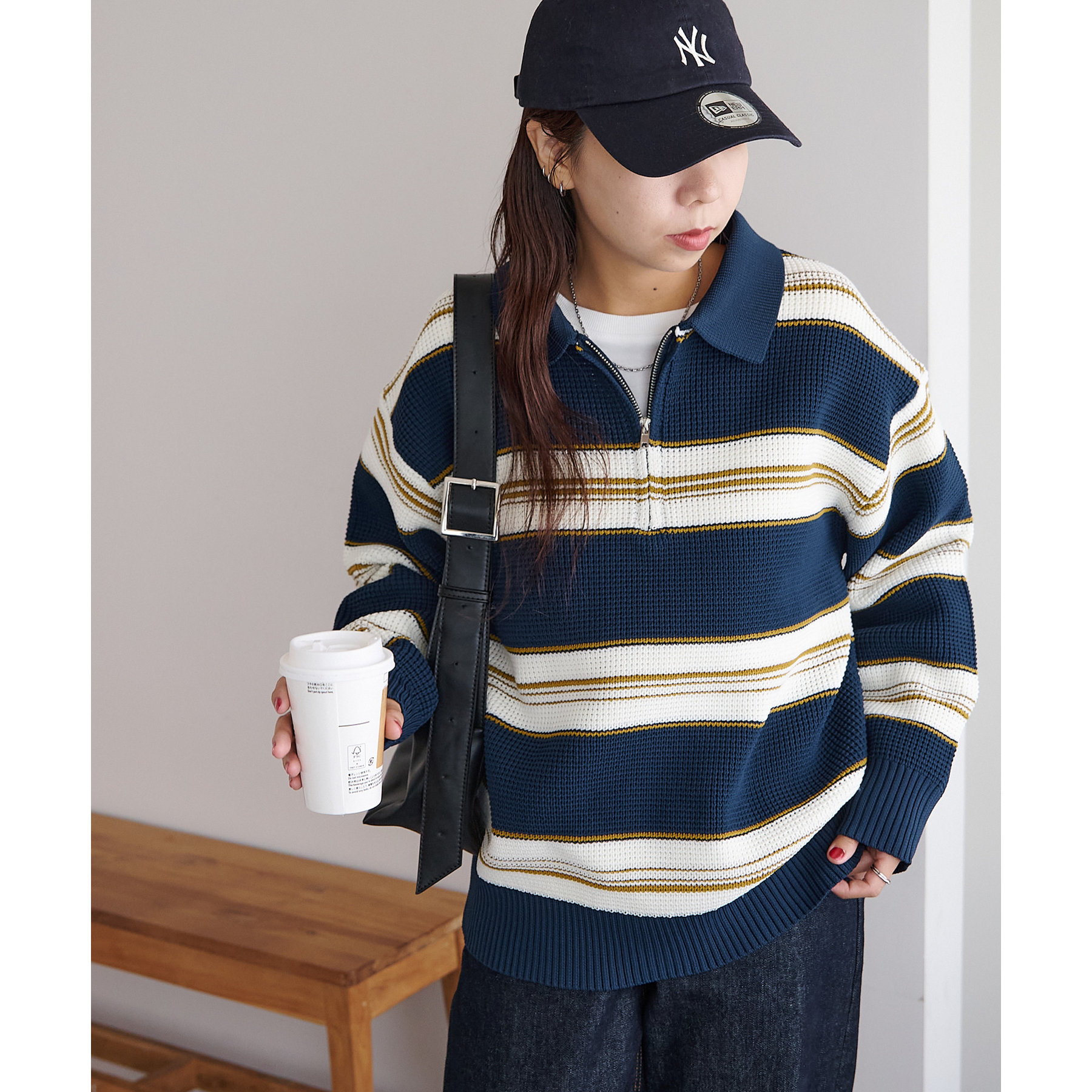 PING APPAREL】ボーダーリブニットセットアップニット〈NATIVE〉 PING