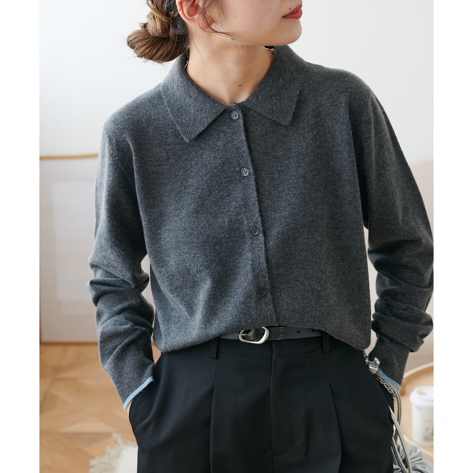 新色追加!!】モチモチ衿付きカーディガン《WEB限定カラーあり