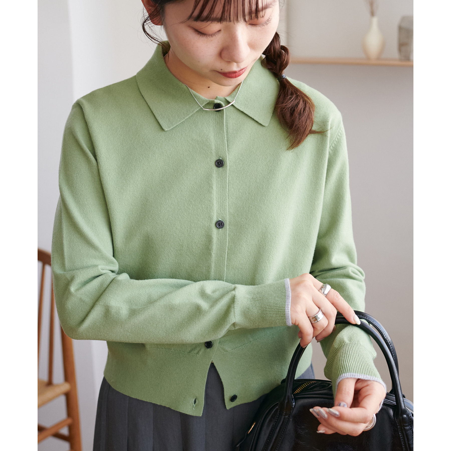 新色追加!!】モチモチ衿付きカーディガン《WEB限定カラーあり