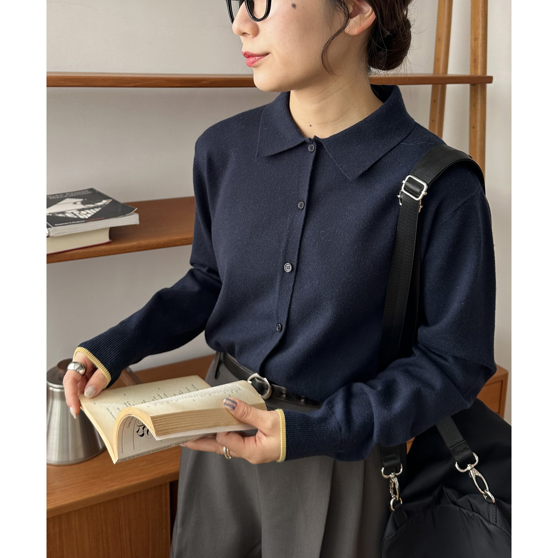 新色追加!!】モチモチ衿付きカーディガン《WEB限定カラーあり