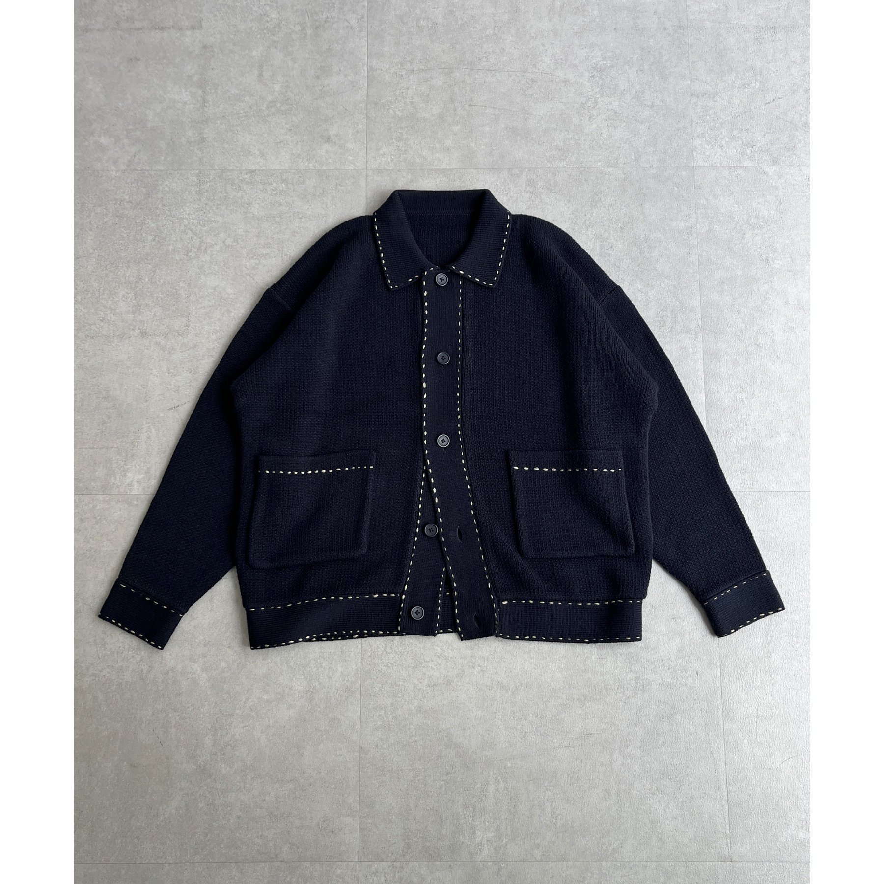 t*o様 〈完売品〉CPCM ハンドステッチ襟付きカーディガン CPCM カーディガン ハンドステッチ襟付きカーディガン