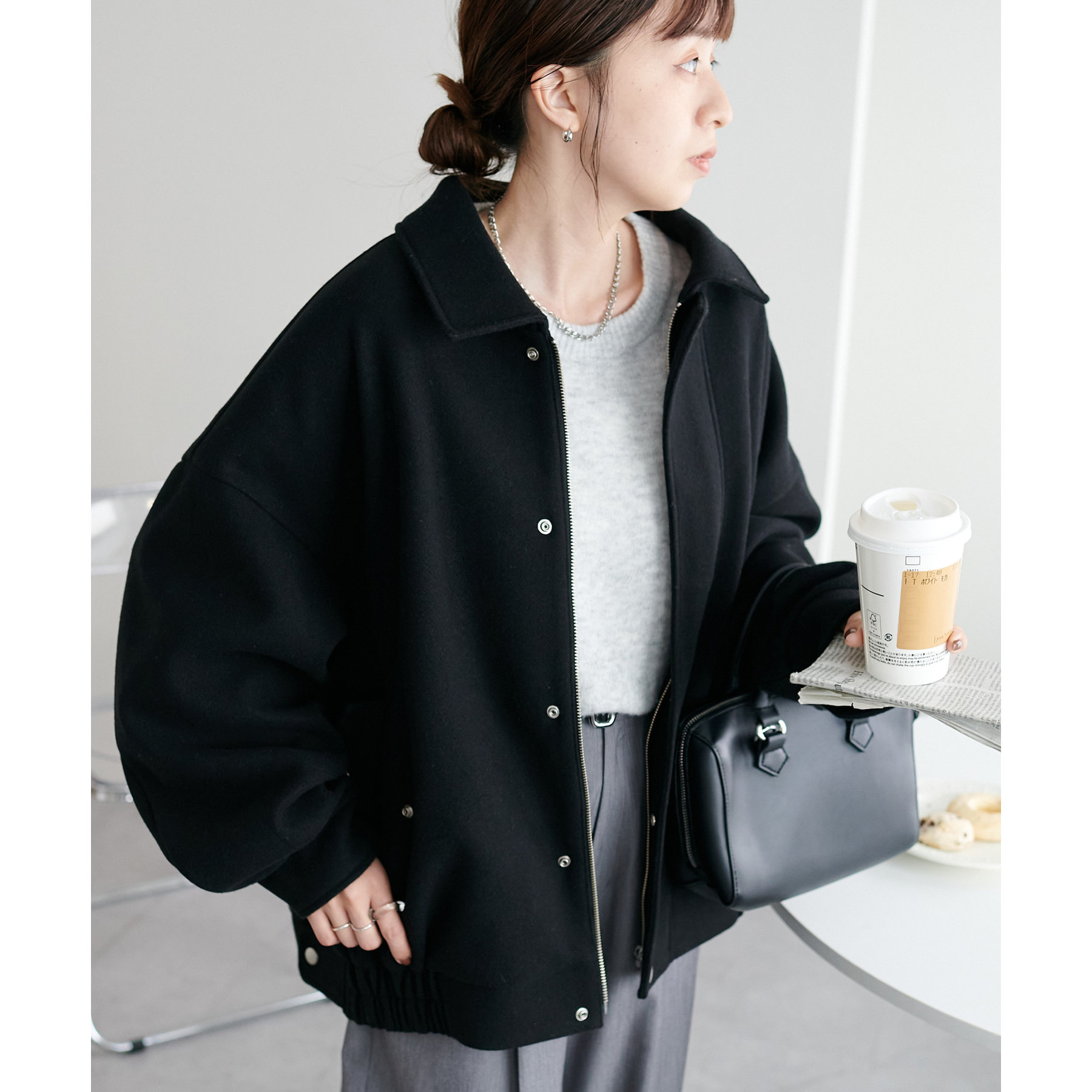 ユニセックス/WEB限定】中空糸スタンドジップブルゾン | ファッション