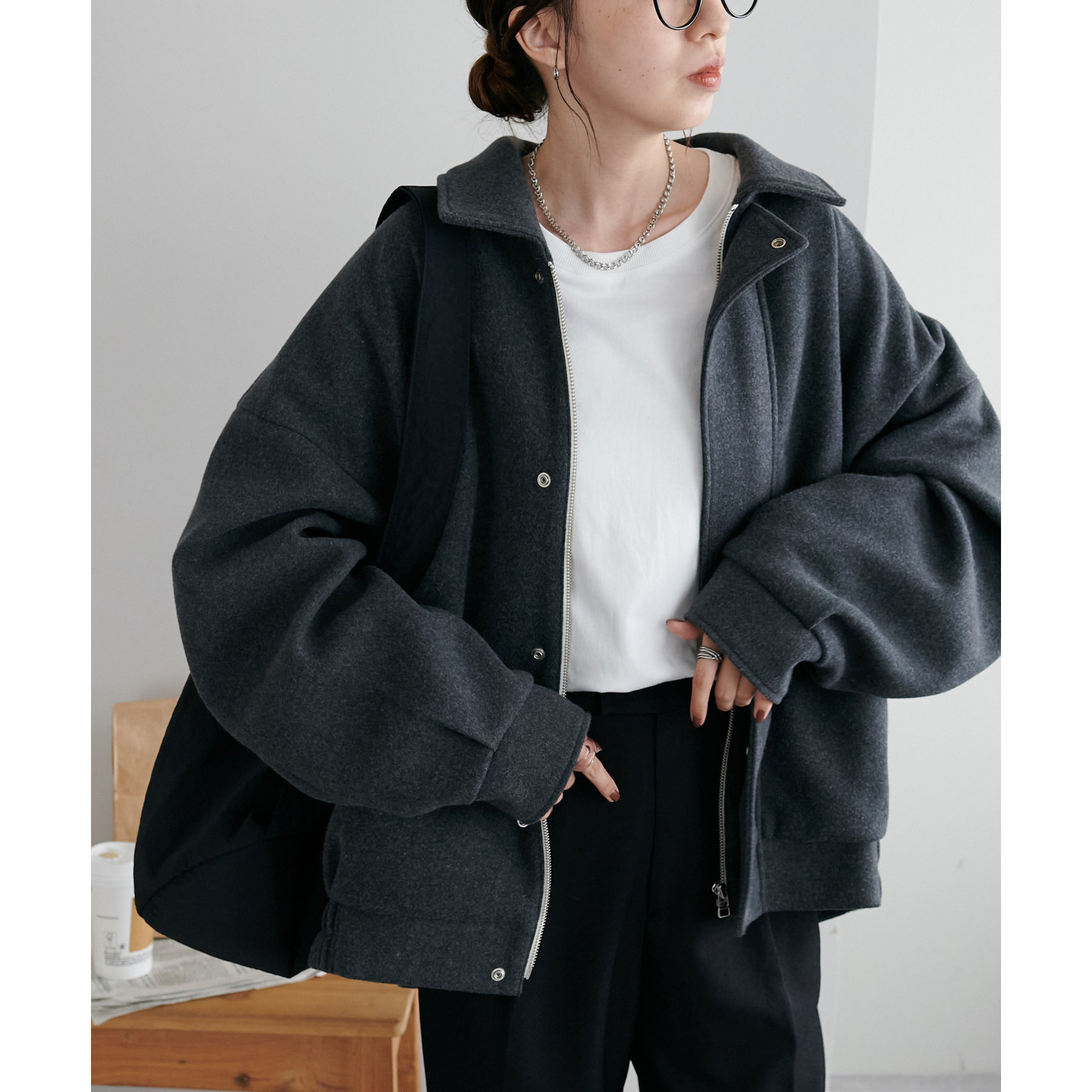 ユニセックス/WEB限定】中空糸スタンドジップブルゾン | ファッション