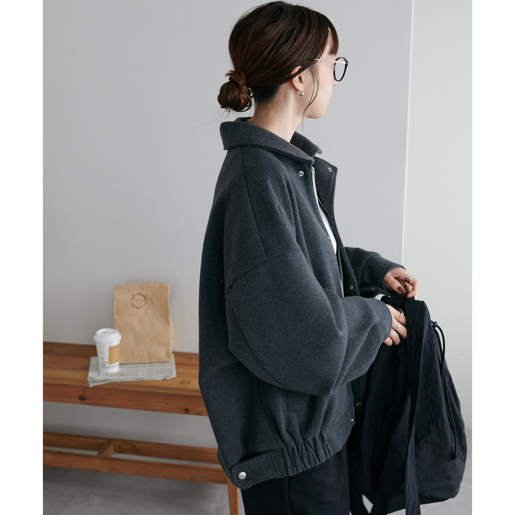 ユニセックス/WEB限定】中空糸スタンドジップブルゾン | ファッション