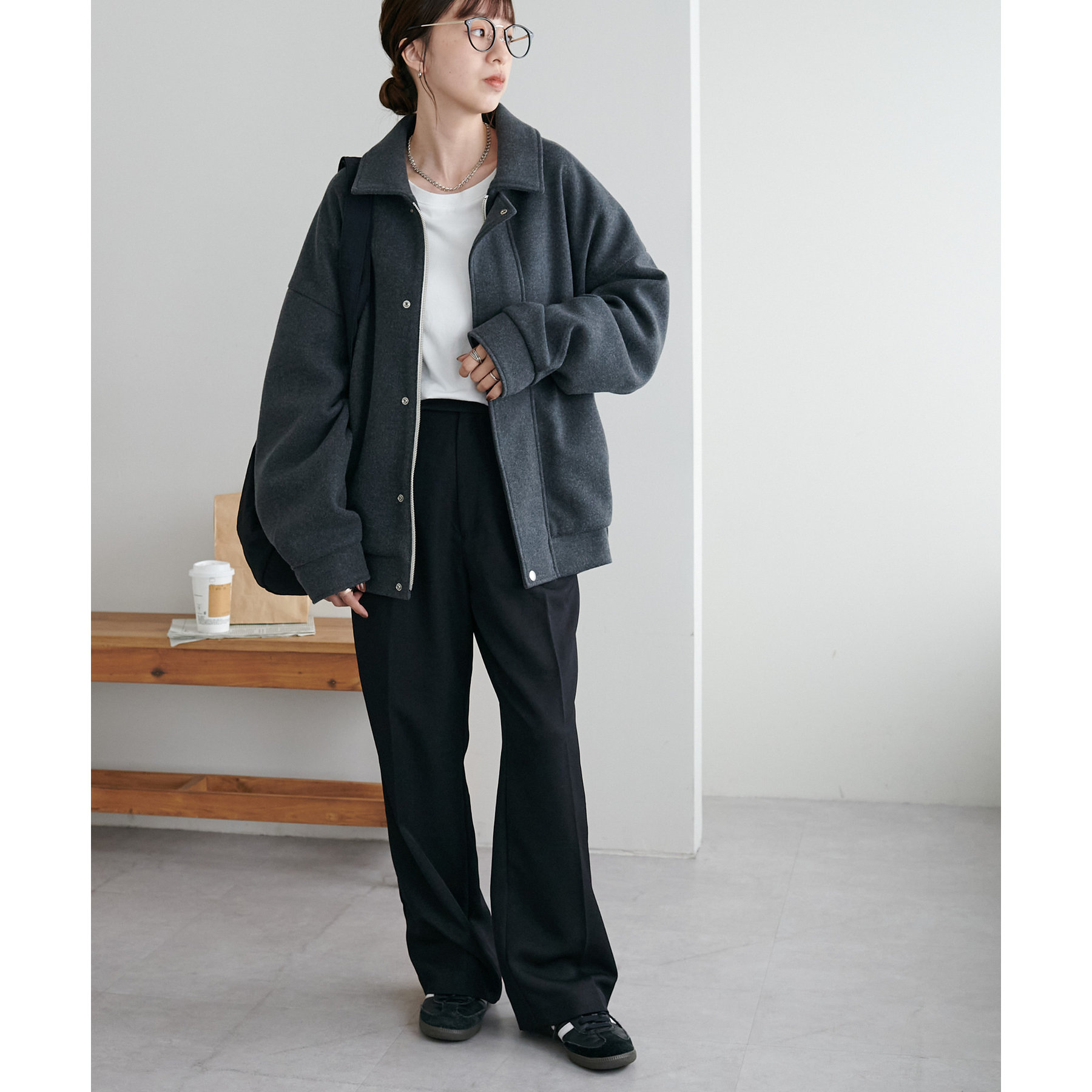 ユニセックス/WEB限定】中空糸スタンドジップブルゾン | ファッション