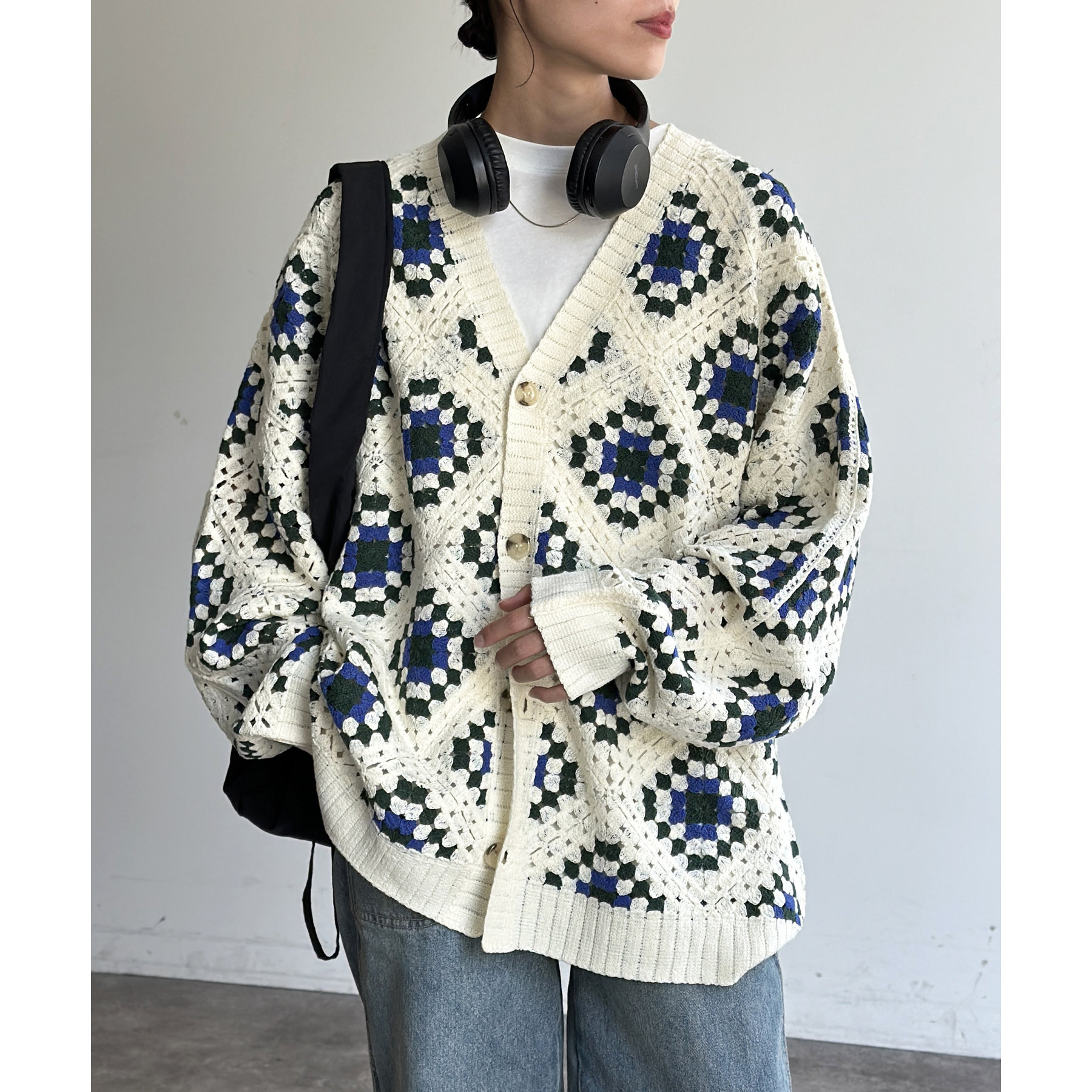 極美品　RHC ロンハーマン　22年モデル　クロシェ編み　カーディガン　パープル 極美品 RHC ロンハーマン 22年モデル クロシェ編み カーディガン