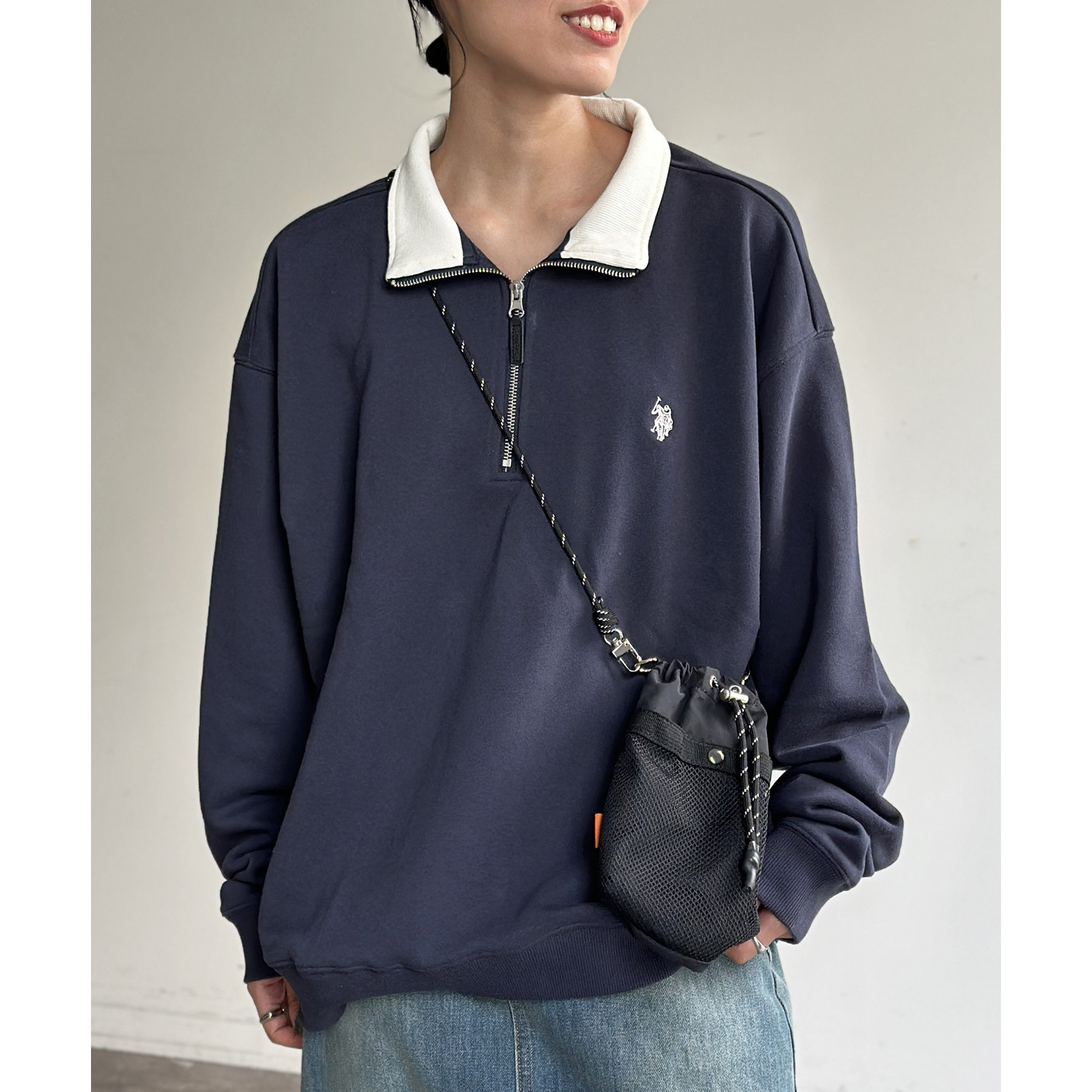 U.S. POLO ASSN.】裏毛ハーフジッププルオーバー | ファッション
