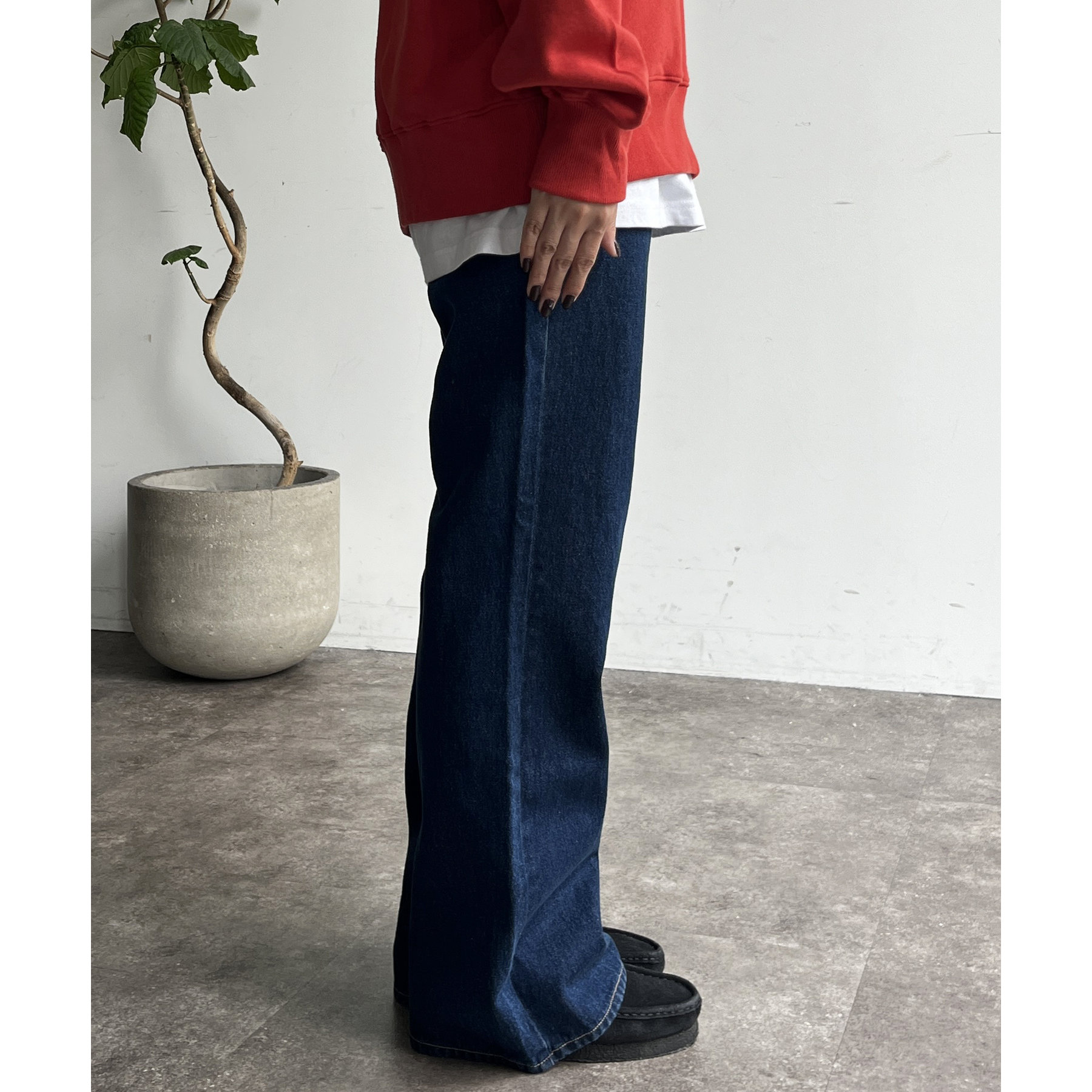 pellicule フレアデニム stone-ag denim stone-ag denim｜PELLICULE | ぺリキュール