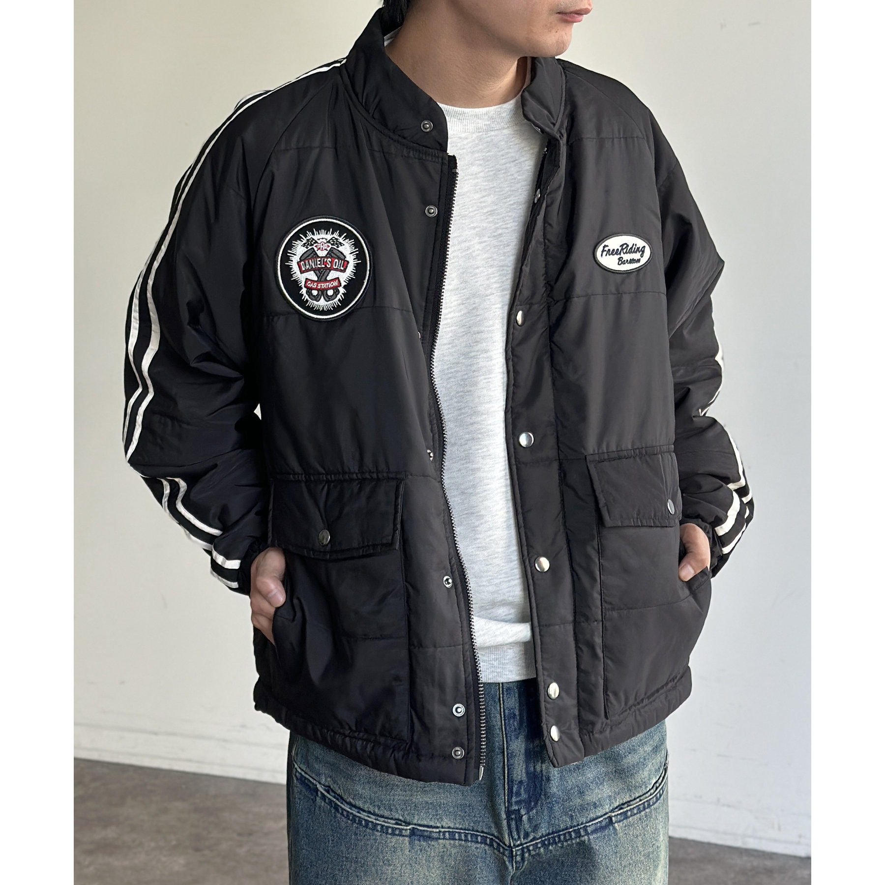 中綿ワッペン付きブルゾン | ファッション通販サイト NUGU