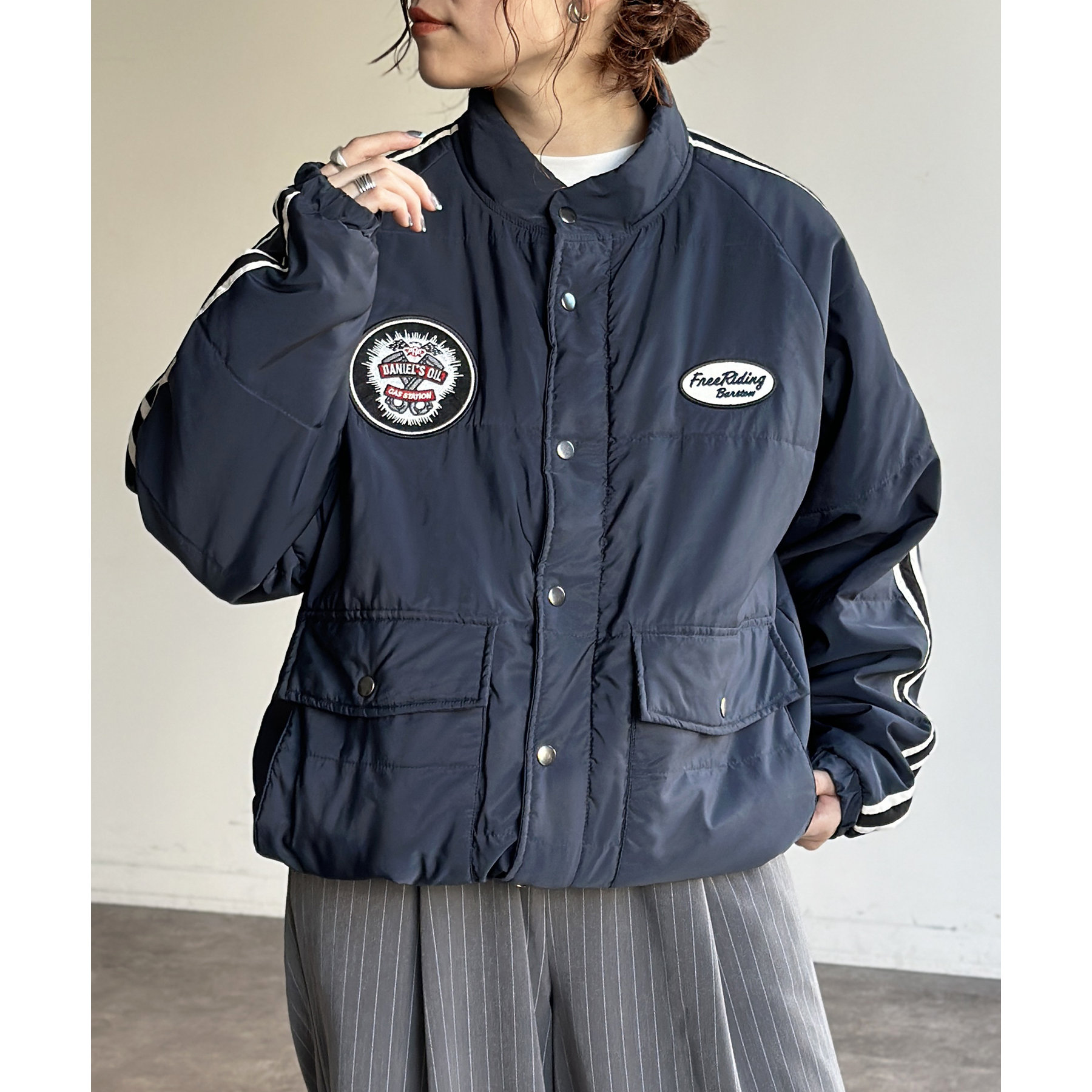 中綿ワッペン付きブルゾン | ファッション通販サイト NUGU